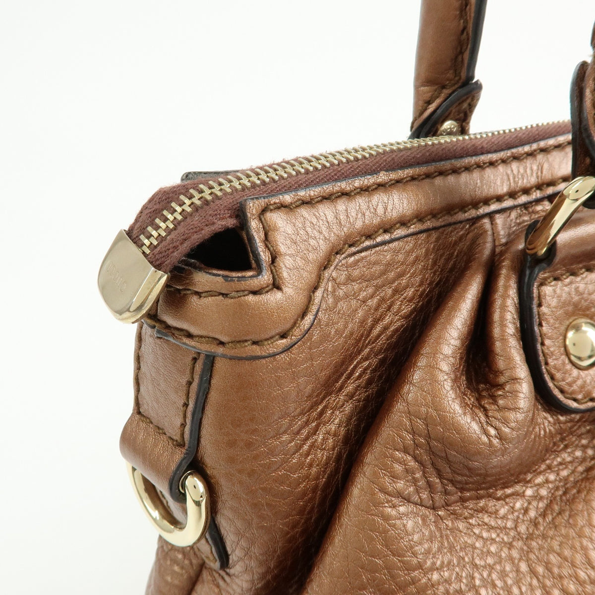 Gucci Sukey Top Handle Satchel Leather Brown Leather Handbag (Pre-Owned)