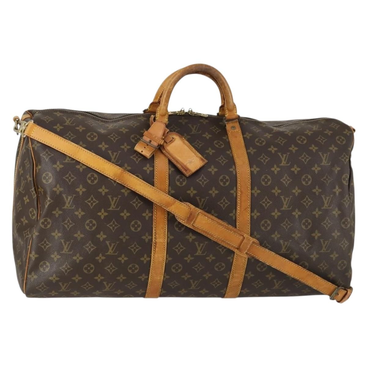 Louis Vuitton Keepall Bandouliere Monogram Canvas Brown Canvas Travel Bag Bag (Pre-Owned)