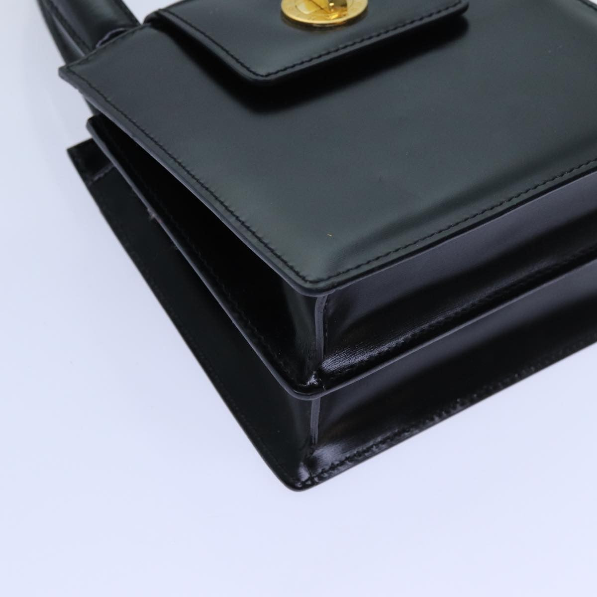 Bvlgari Handbag Leather Black Leather Handbag (Pre-Owned)