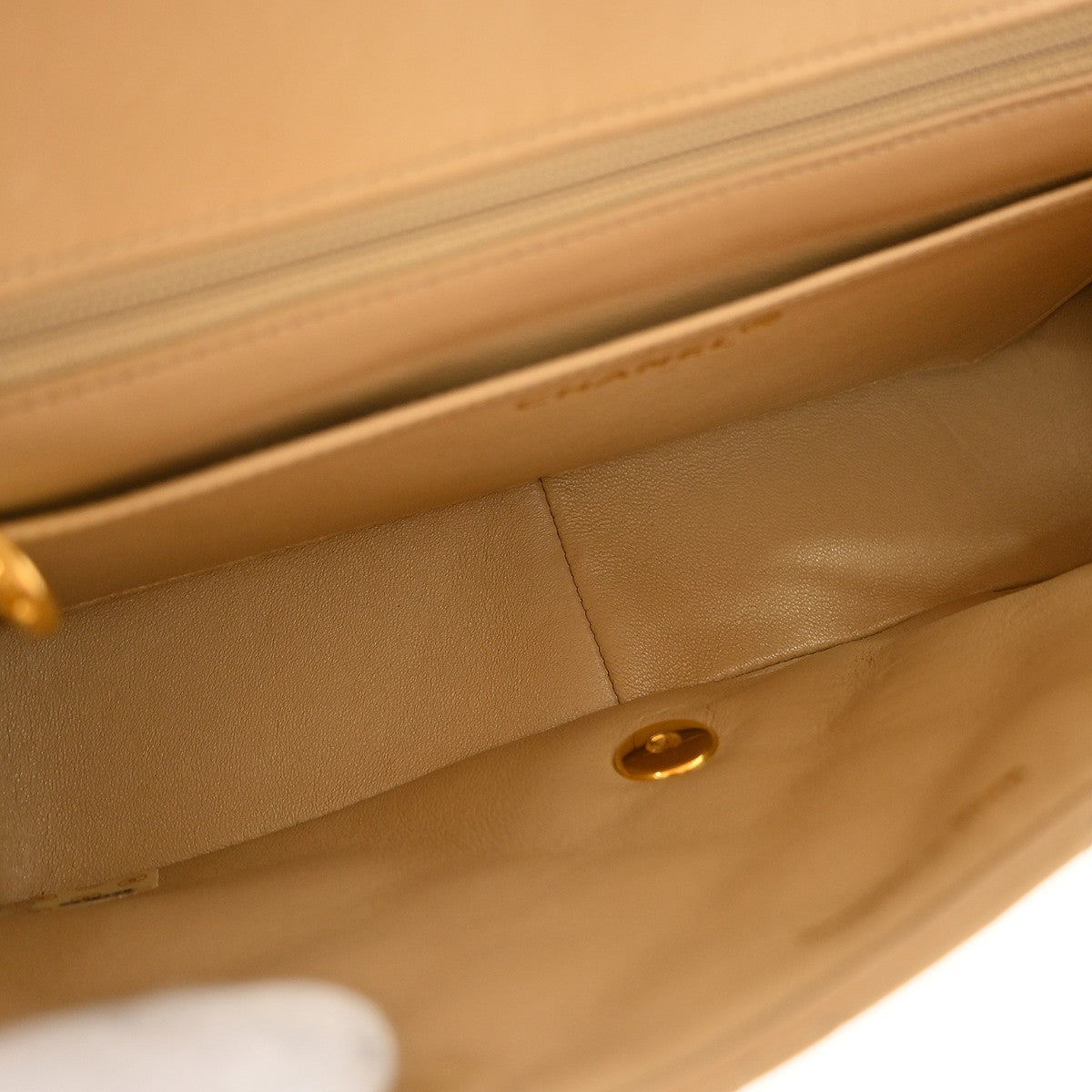 Chanel Vintage Diana Flap Quilted Lambskin Beige Leather Shoulder Bag Bag (Pre-Owned)