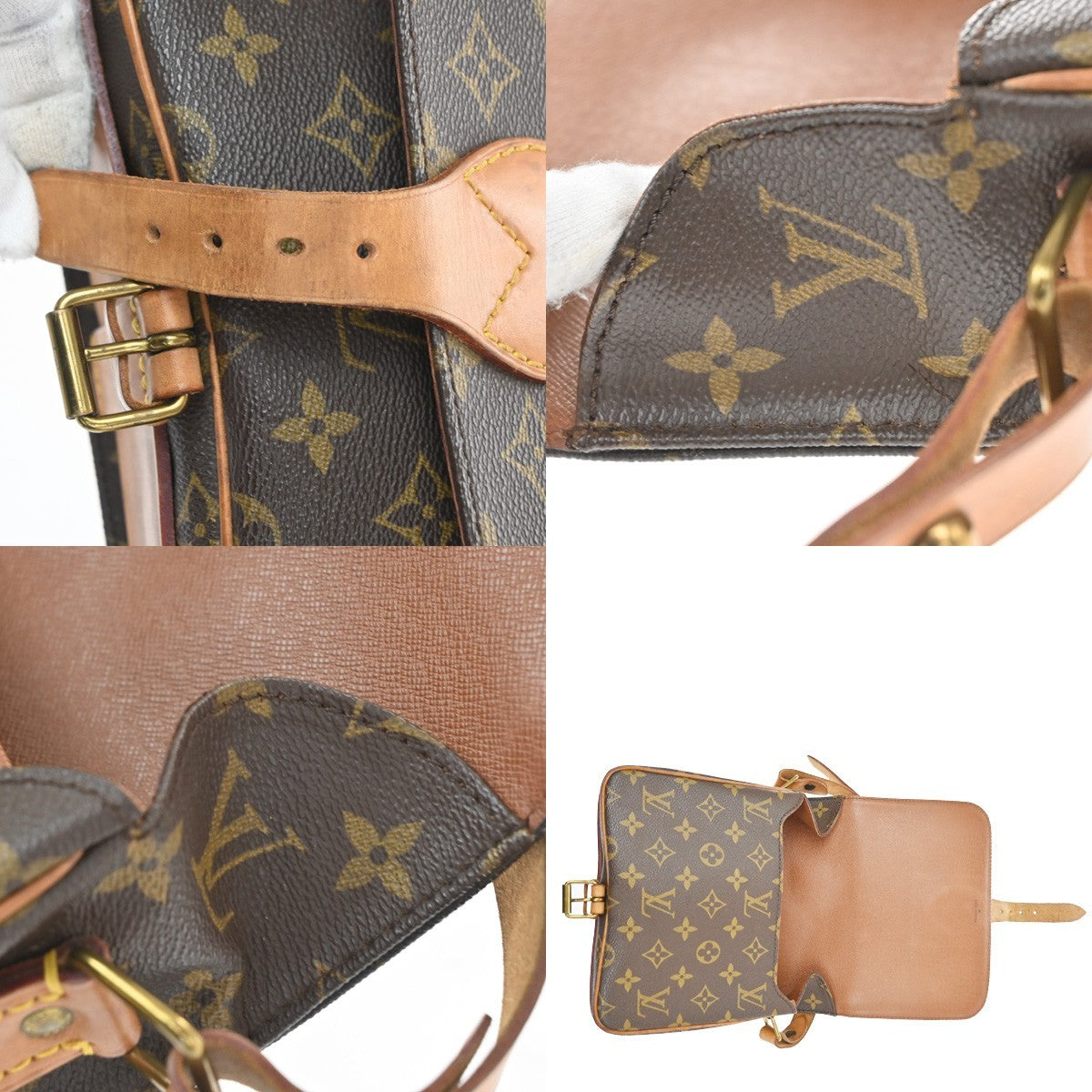 Louis Vuitton Cartouchiere Monogram Canvas Brown Canvas Handbag (Pre-Owned)