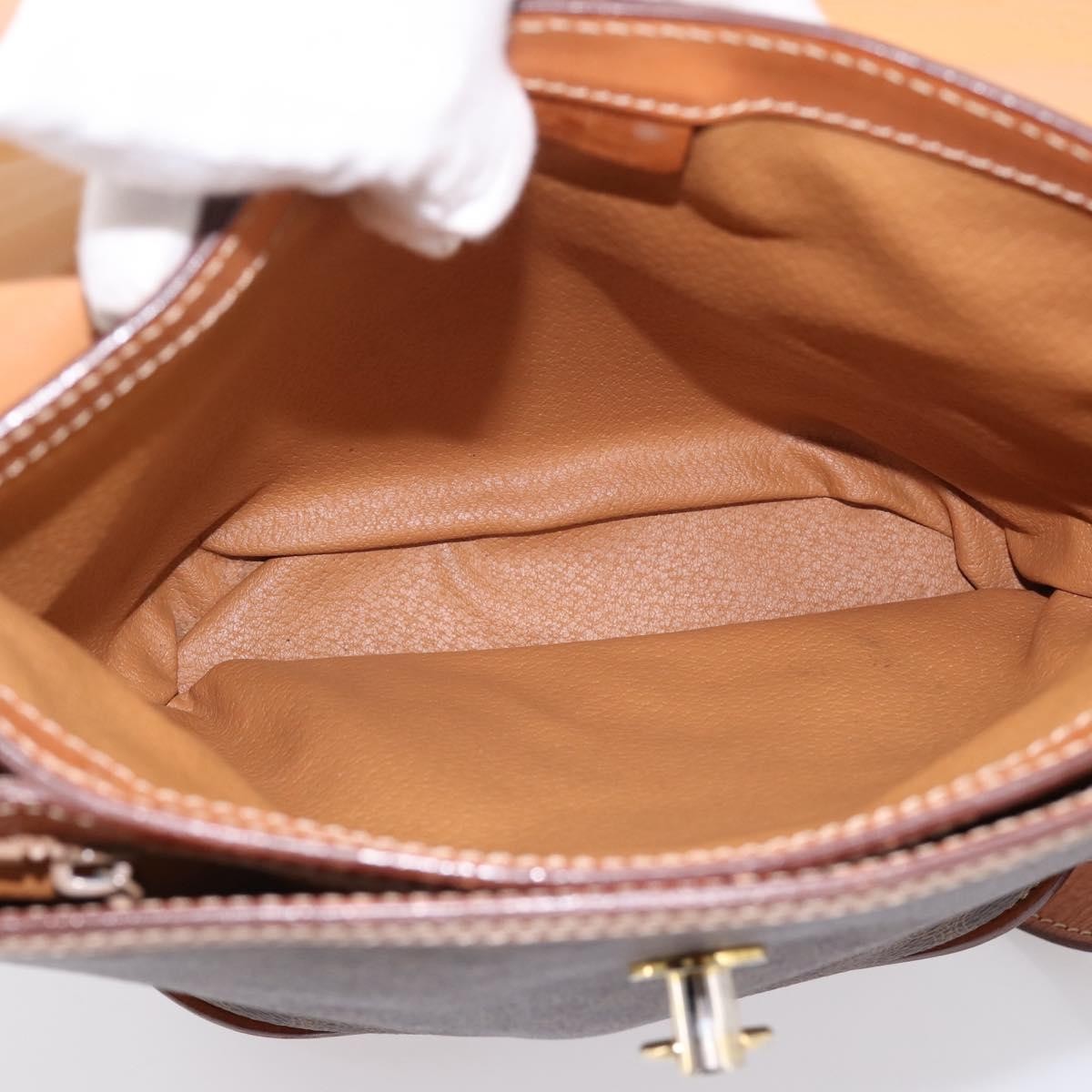 Celine Macadam Leather Brown Canvas Shoulder Bag Bag (Pre-Owned)