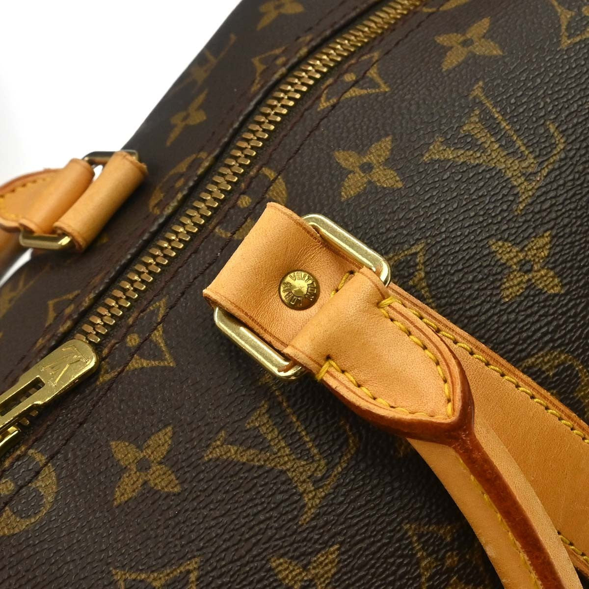 Louis Vuitton Keepall Bandouliere Monogram Canvas Brown Canvas Travel Bag Bag (Pre-Owned)