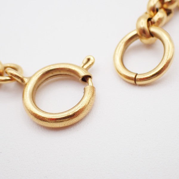 Chanel Vintage Cc Heart Pendant Long Metal Gold Gold_Plated Necklace Jewelry (Pre-Owned)