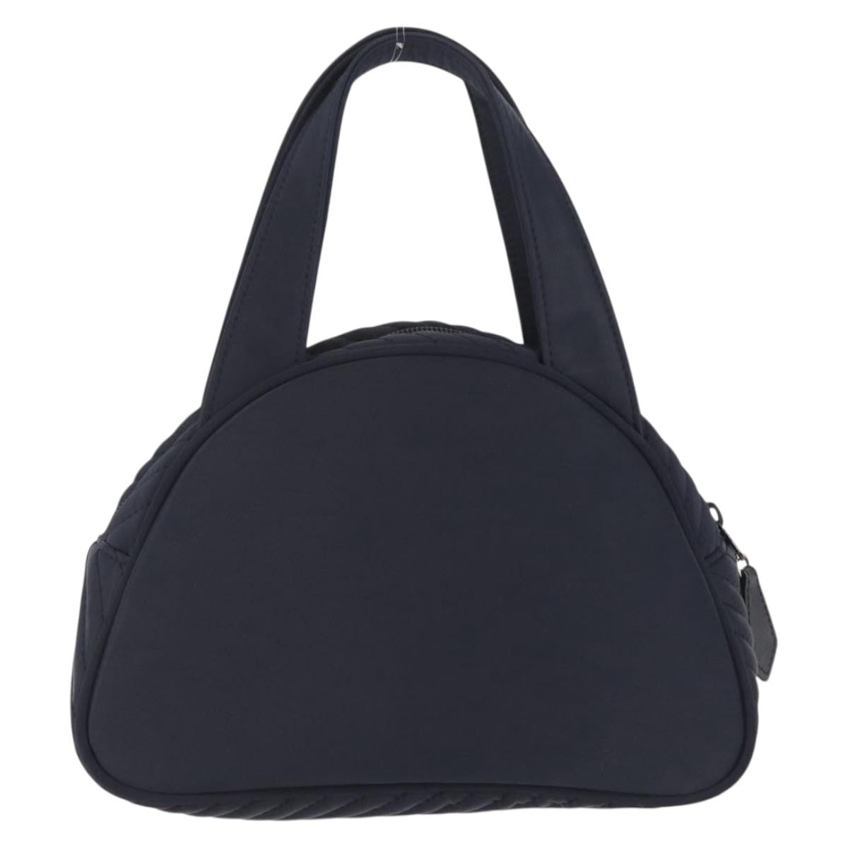 Saint Laurent Vintage Quilted Top Handle Bag Nylon Navy Nylon Handbag (Pre-Owned)