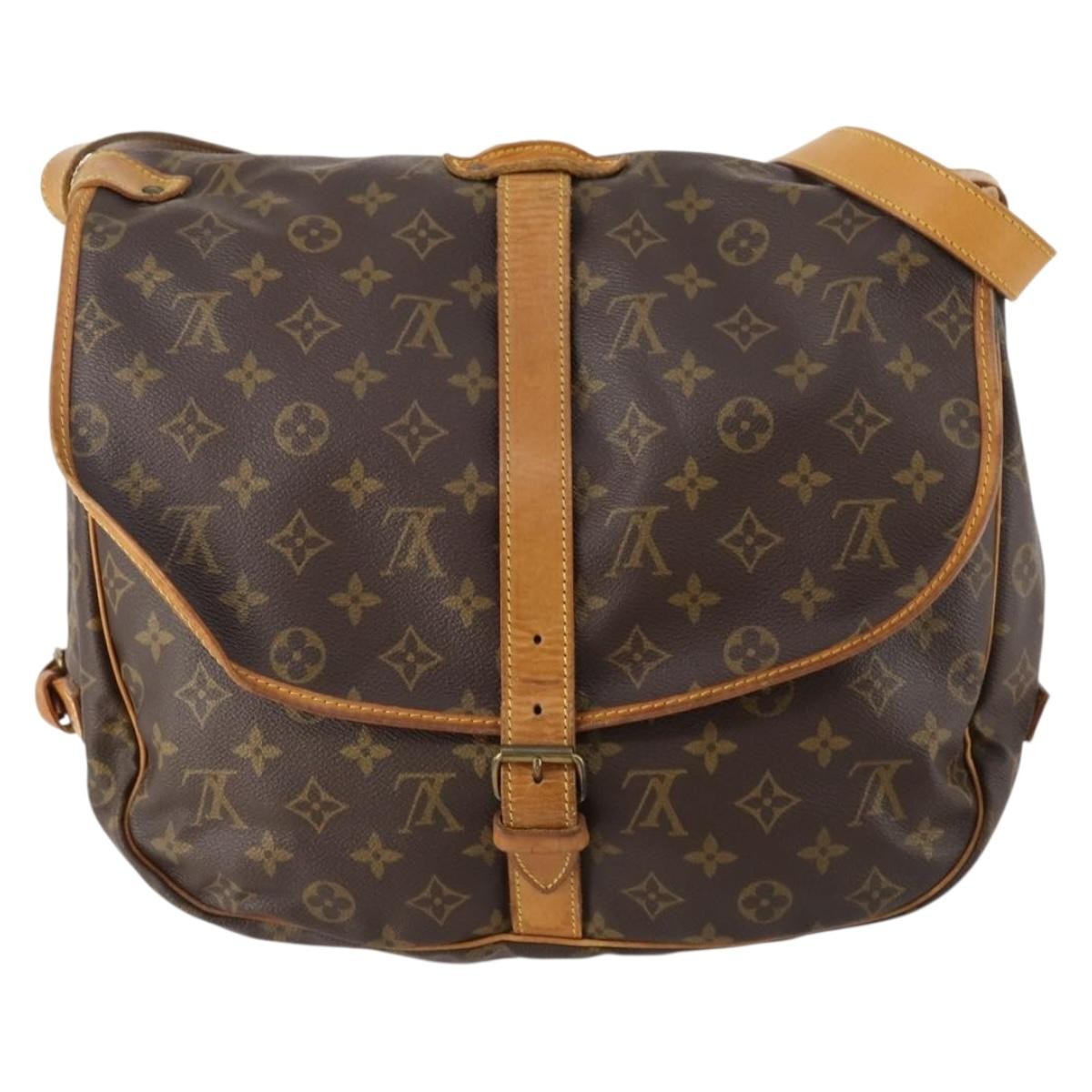 Louis Vuitton Saumur Monogram Canvas Brown Canvas Shoulder Bag Bag (Pre-Owned)