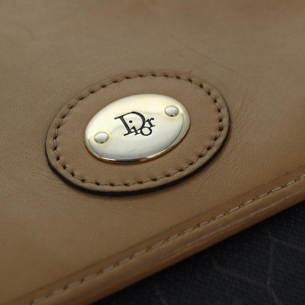 Christian Dior Vintage Honeycomb Canvas And Leather Black Canvas Shoulder Bag Bag (Pre-Owned)