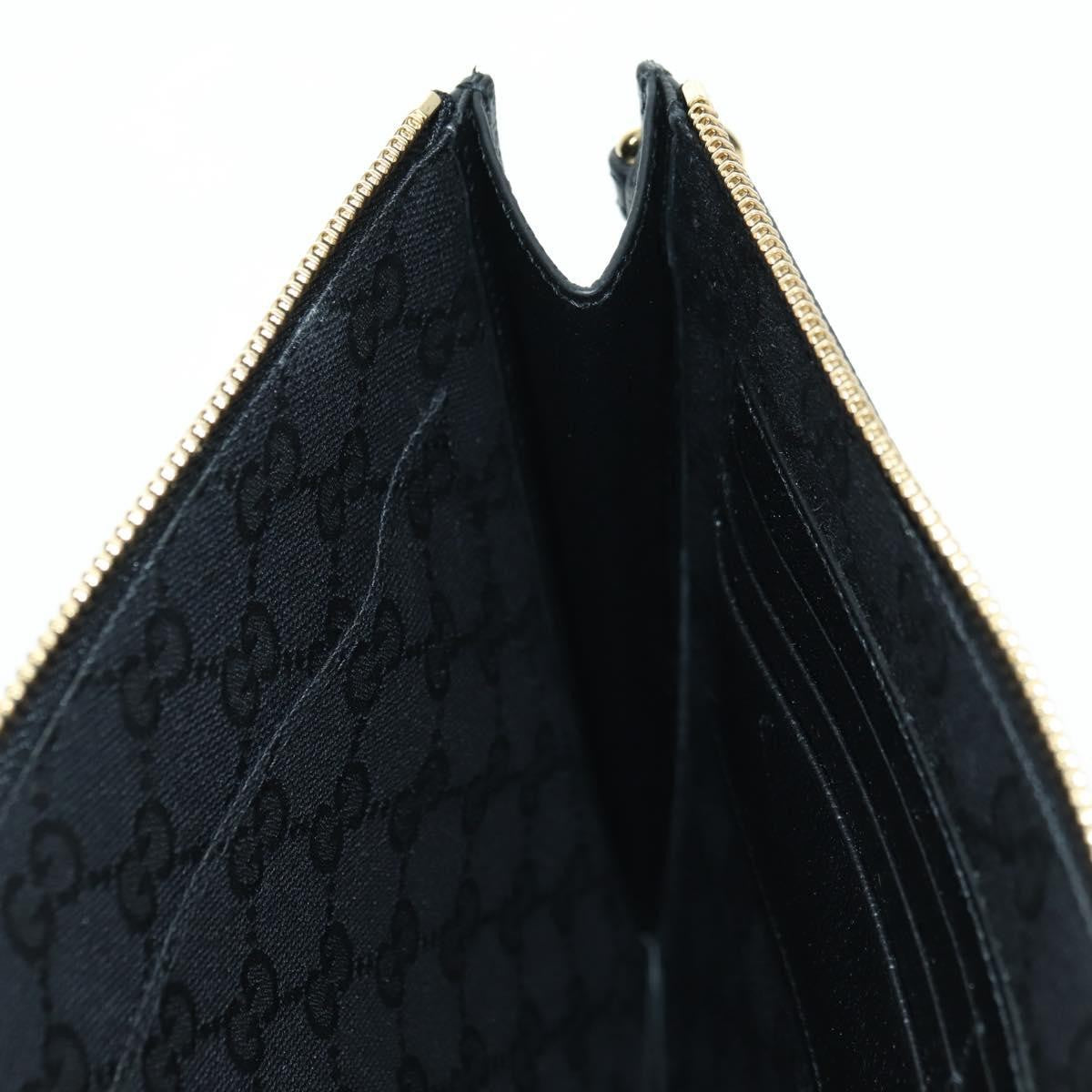 Gucci Horsebit 1955 Gg Canvas And Leather Black Leather Clutche & Pouche Bag (Pre-Owned)