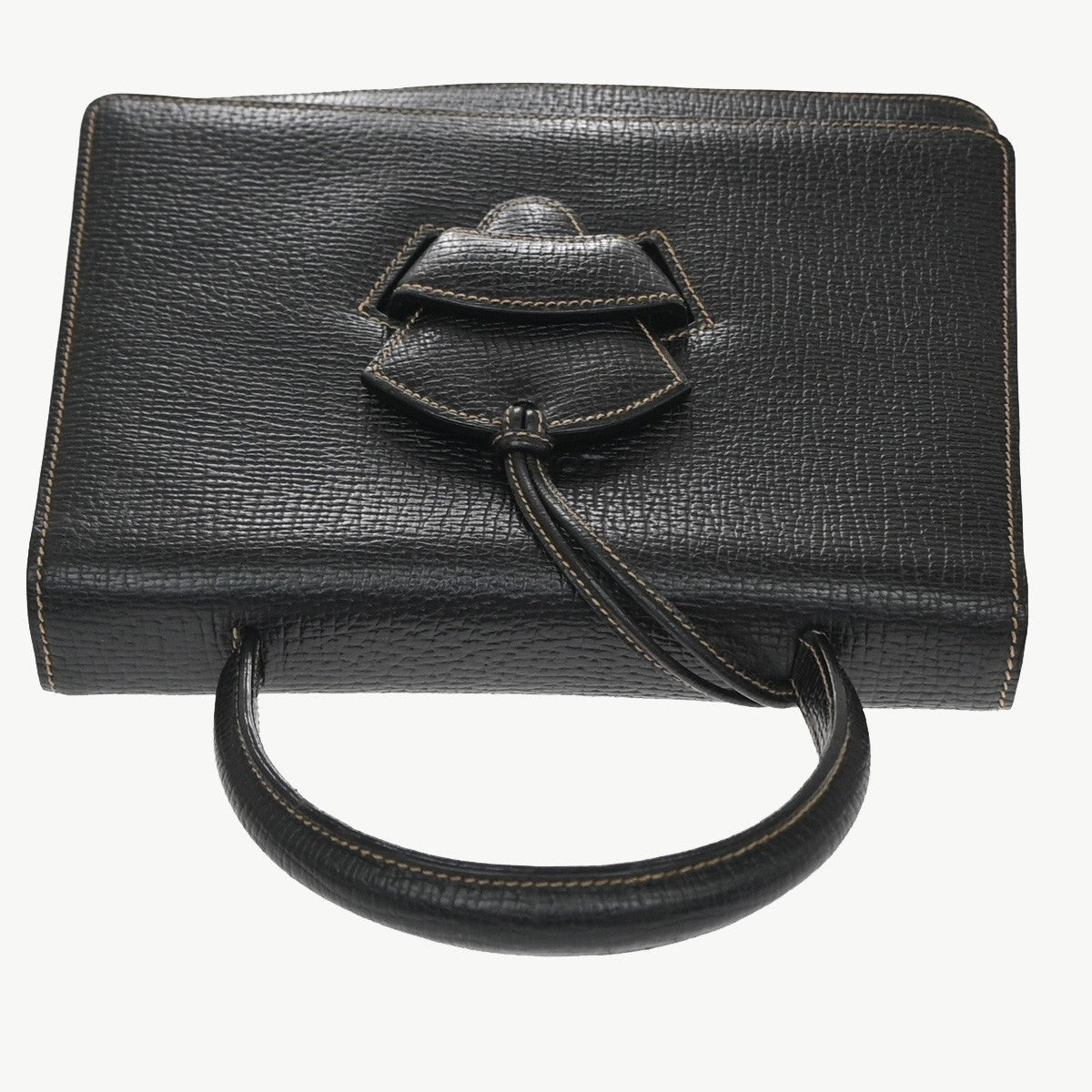 Loewe Barcelona Top Handle Leather Black Leather Handbag (Pre-Owned)