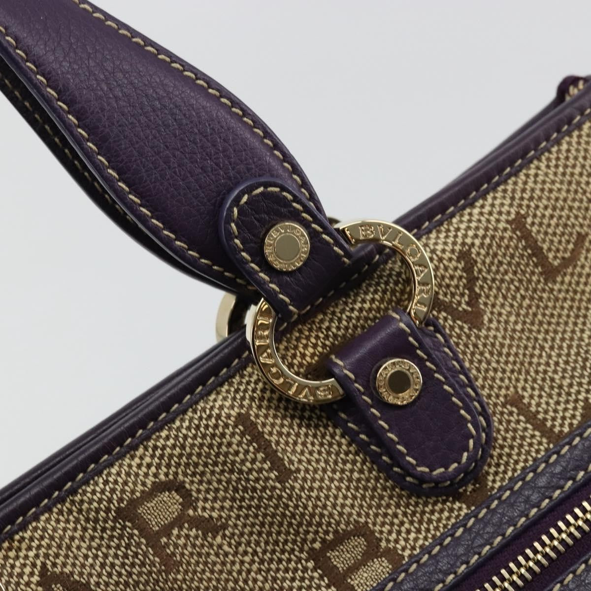 Bvlgari Logomania Canvas Beige Canvas Tote Bag Bag (Pre-Owned)