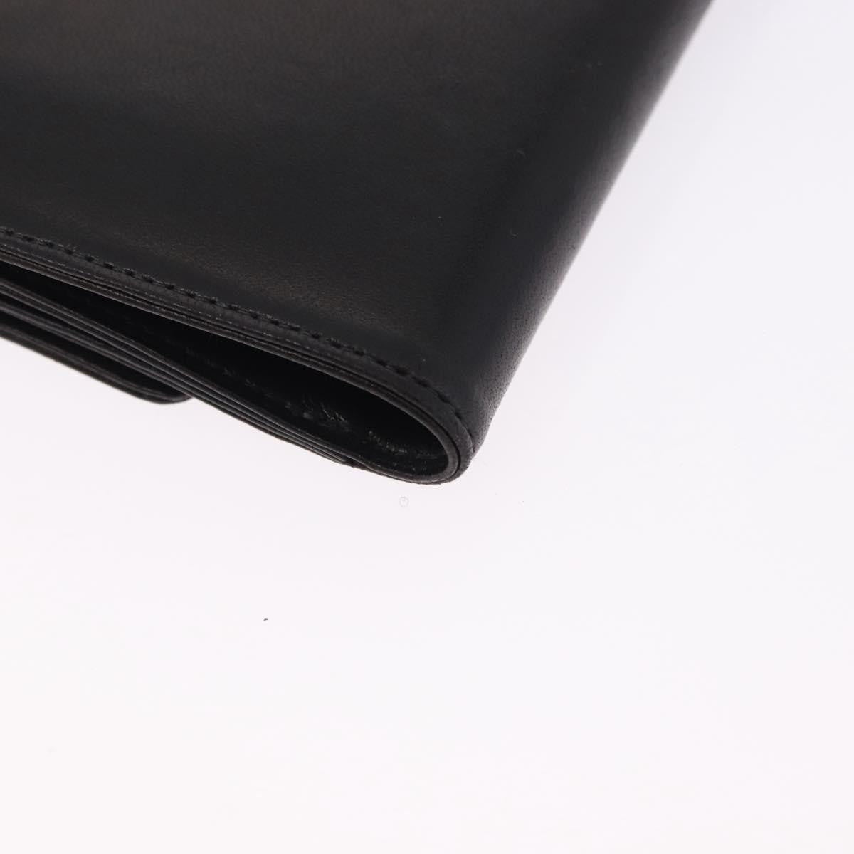 Chanel Vintage Timeless Bifold Lambskin Black Leather Wallets Accessory (Pre-Owned)