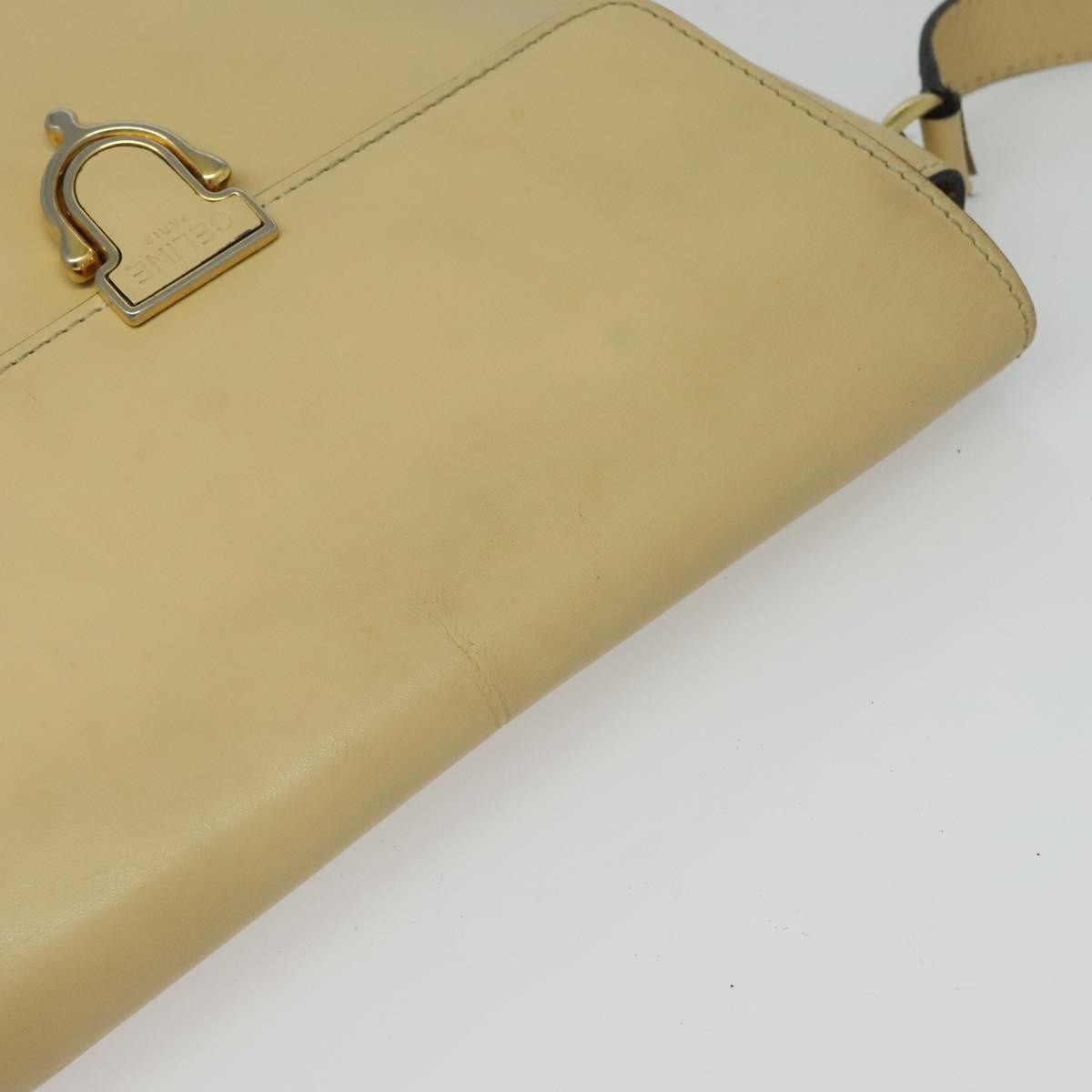 Celine Shoulder Leather Beige Leather Bag (Pre-Owned)