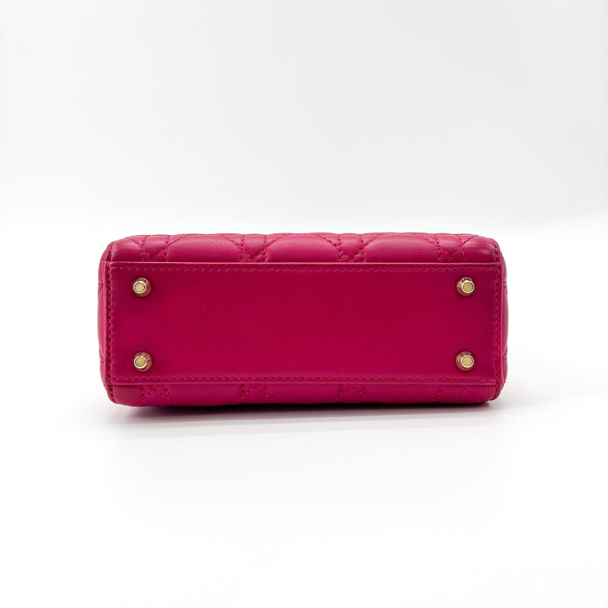 Christian Dior Lady Dior Cannage Quilt Lambskin Pink Leather Handbag (Pre-Owned)