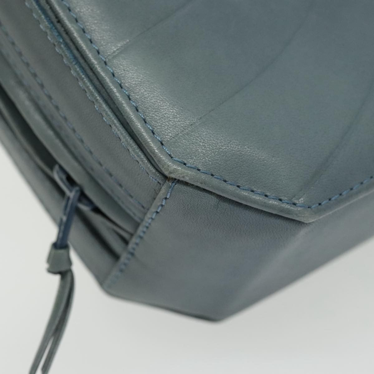 Versace Vintage Leather Blue Leather Shoulder Bag Bag (Pre-Owned)