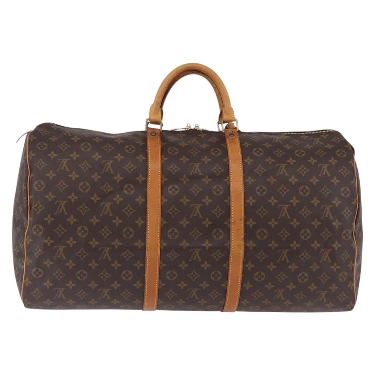 Louis Vuitton Keepall Monogram Brown Canvas Travel Bag Bag (Pre-Owned)