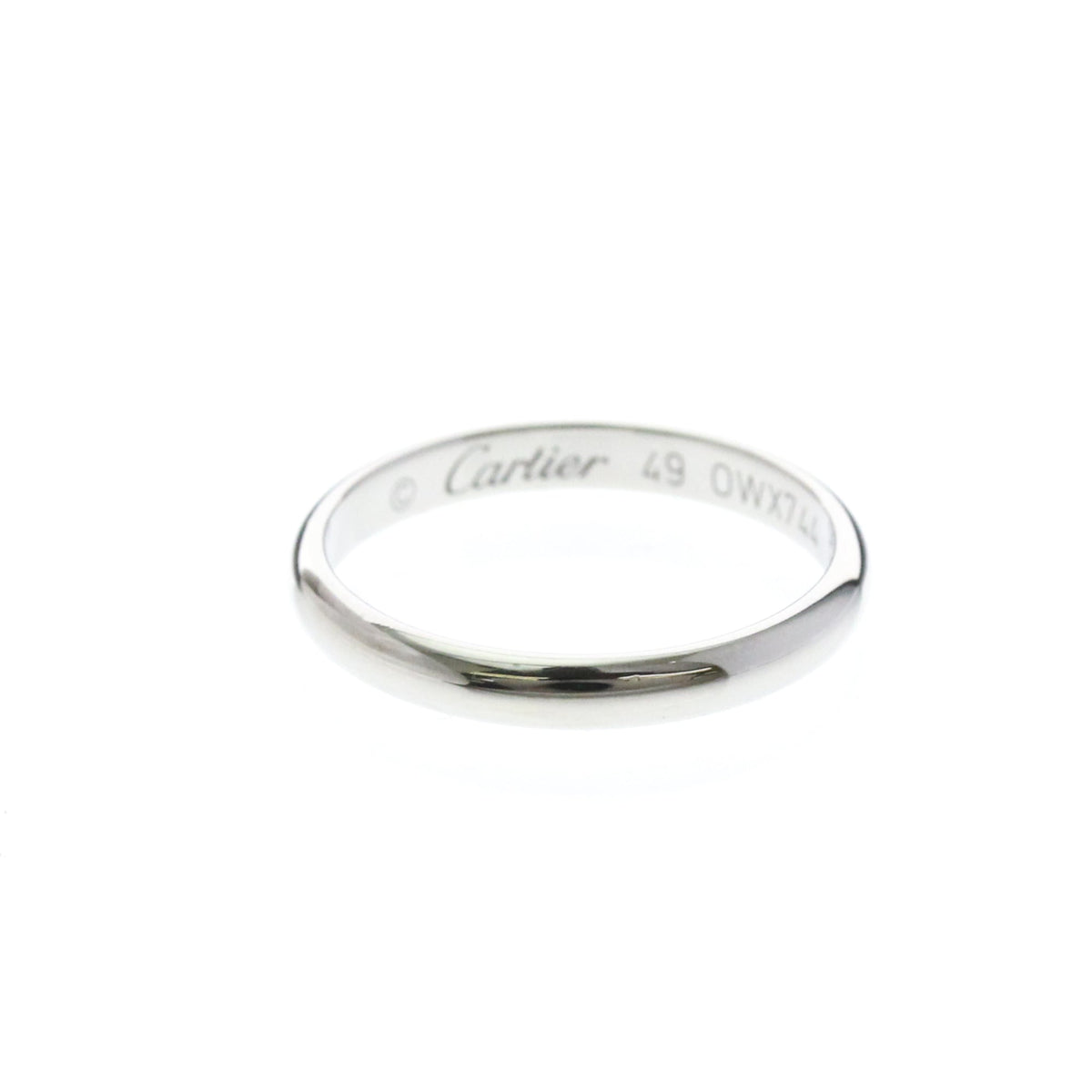 Cartier 1895 Wedding Band Platinum Silver Platinum Ring Jewelry (Pre-Owned)