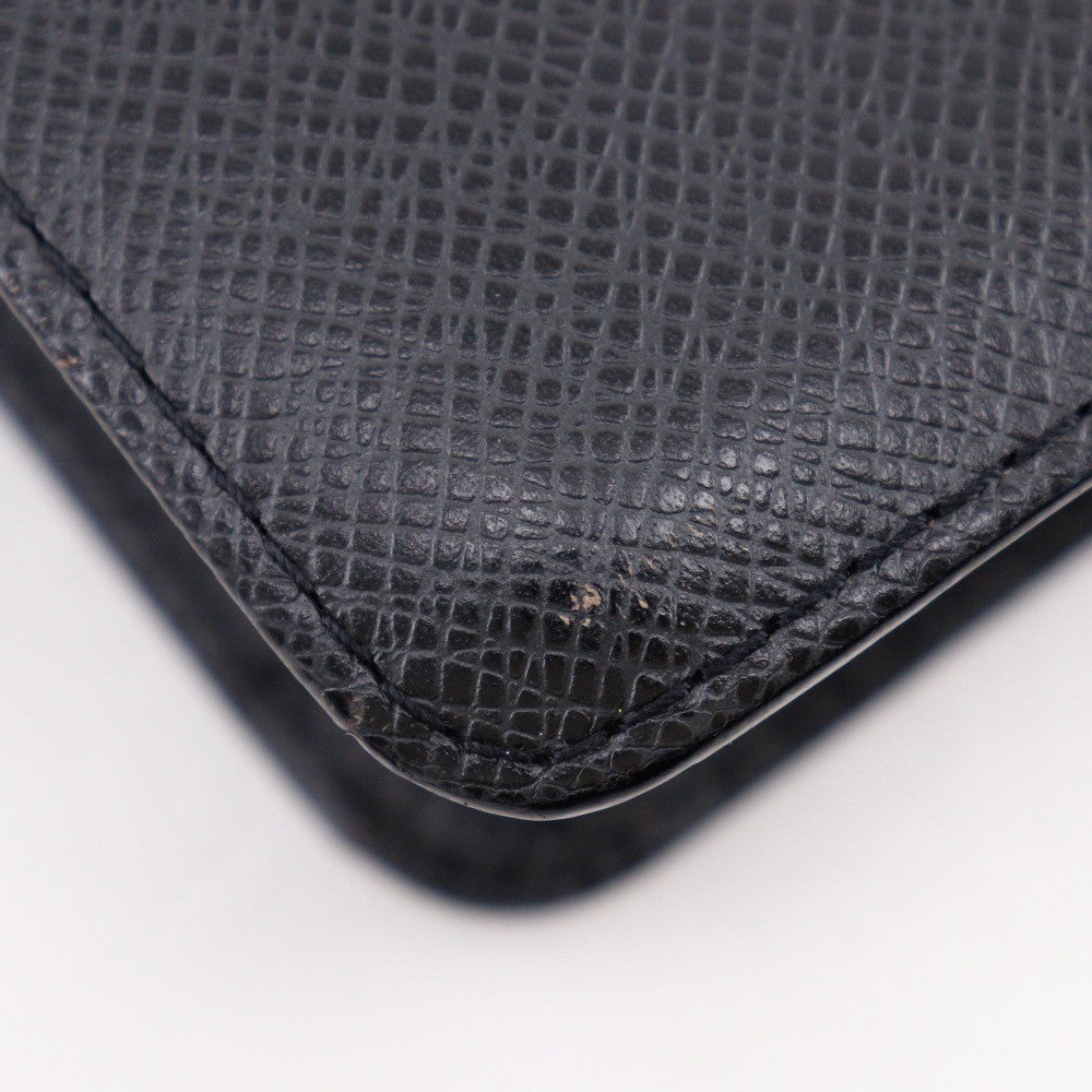 Louis Vuitton Selenga Pochette Taiga Leather Black Leather Clutche & Pouche Bag (Pre-Owned)