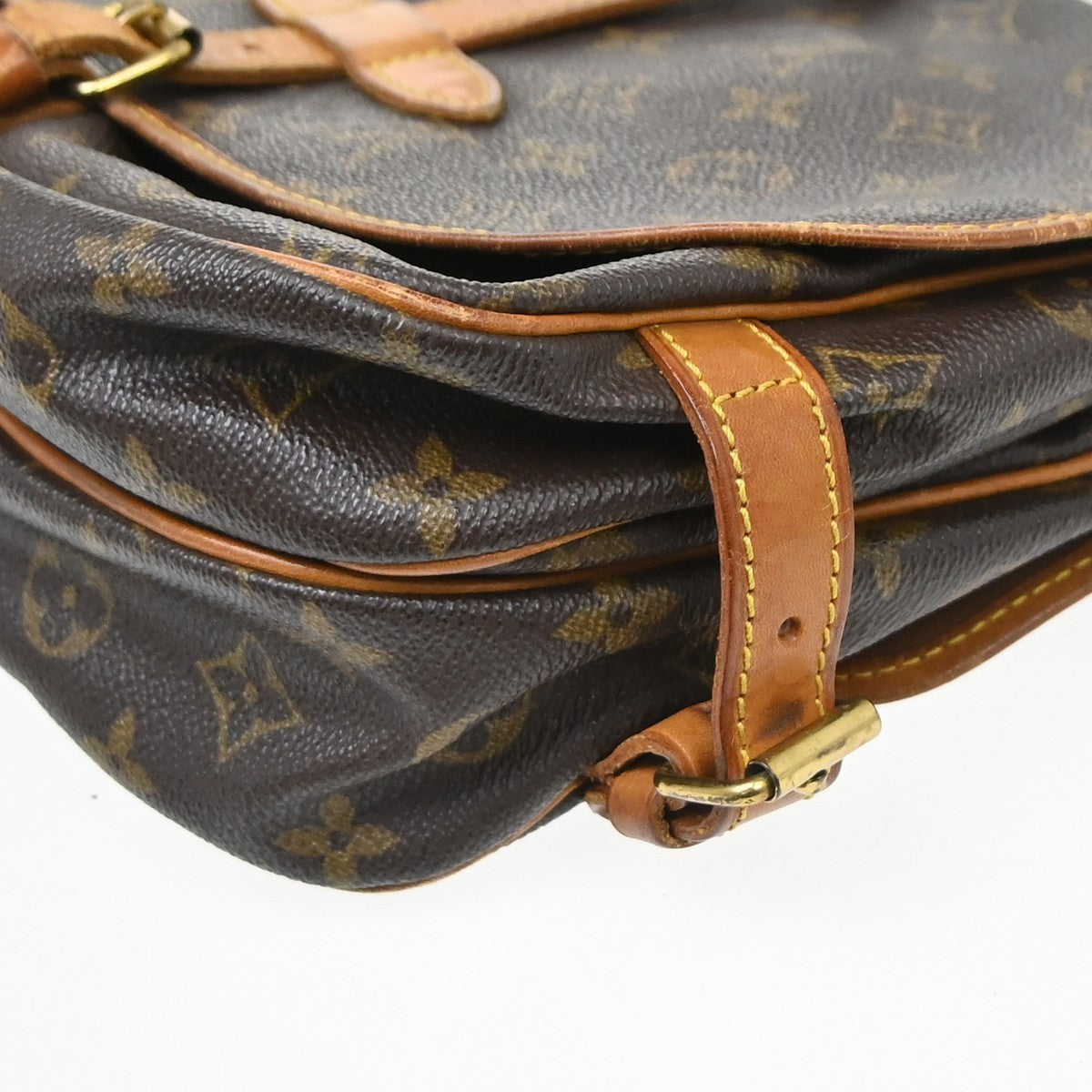 Louis Vuitton Saumur Monogram Canvas Brown Canvas Shoulder Bag Bag (Pre-Owned)