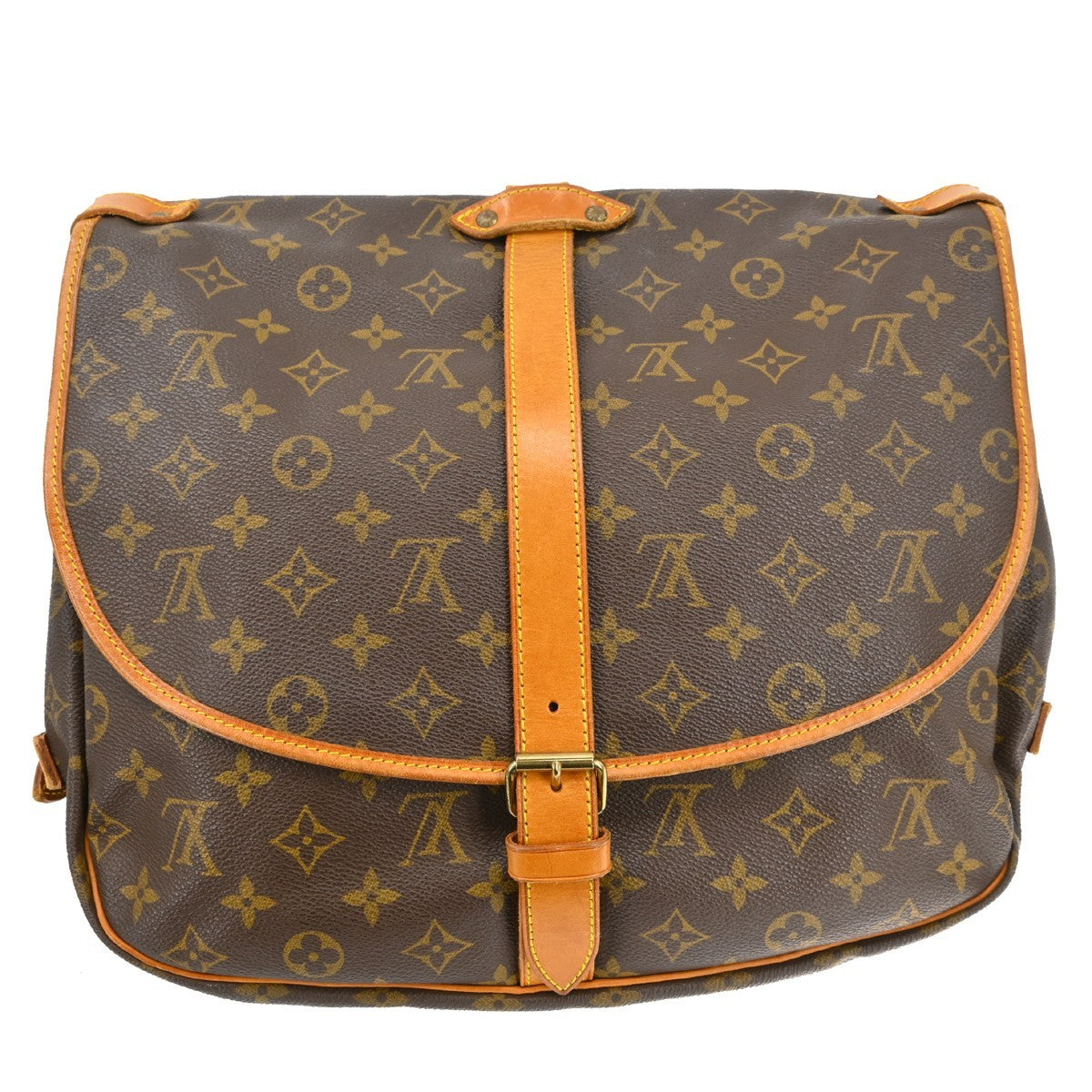 Louis Vuitton Saumur Monogram Canvas Brown Canvas Shoulder Bag Bag (Pre-Owned)