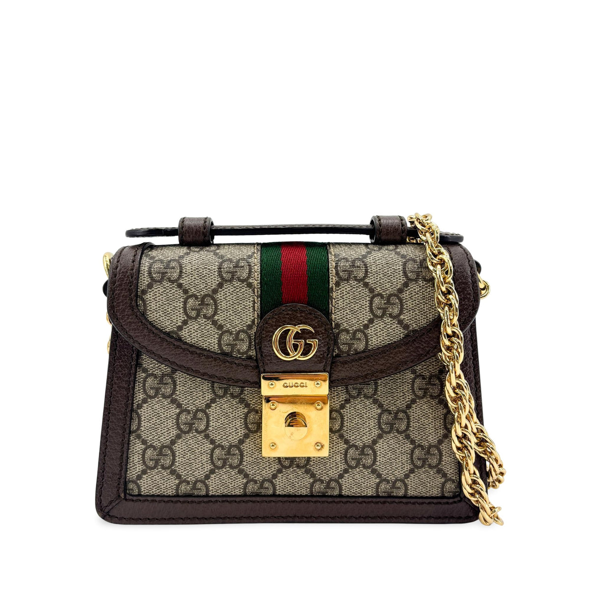 Gucci Ophidia Gg Coated Canvas And Leather Brown Canvas Backpack Bag (Pre-Owned)