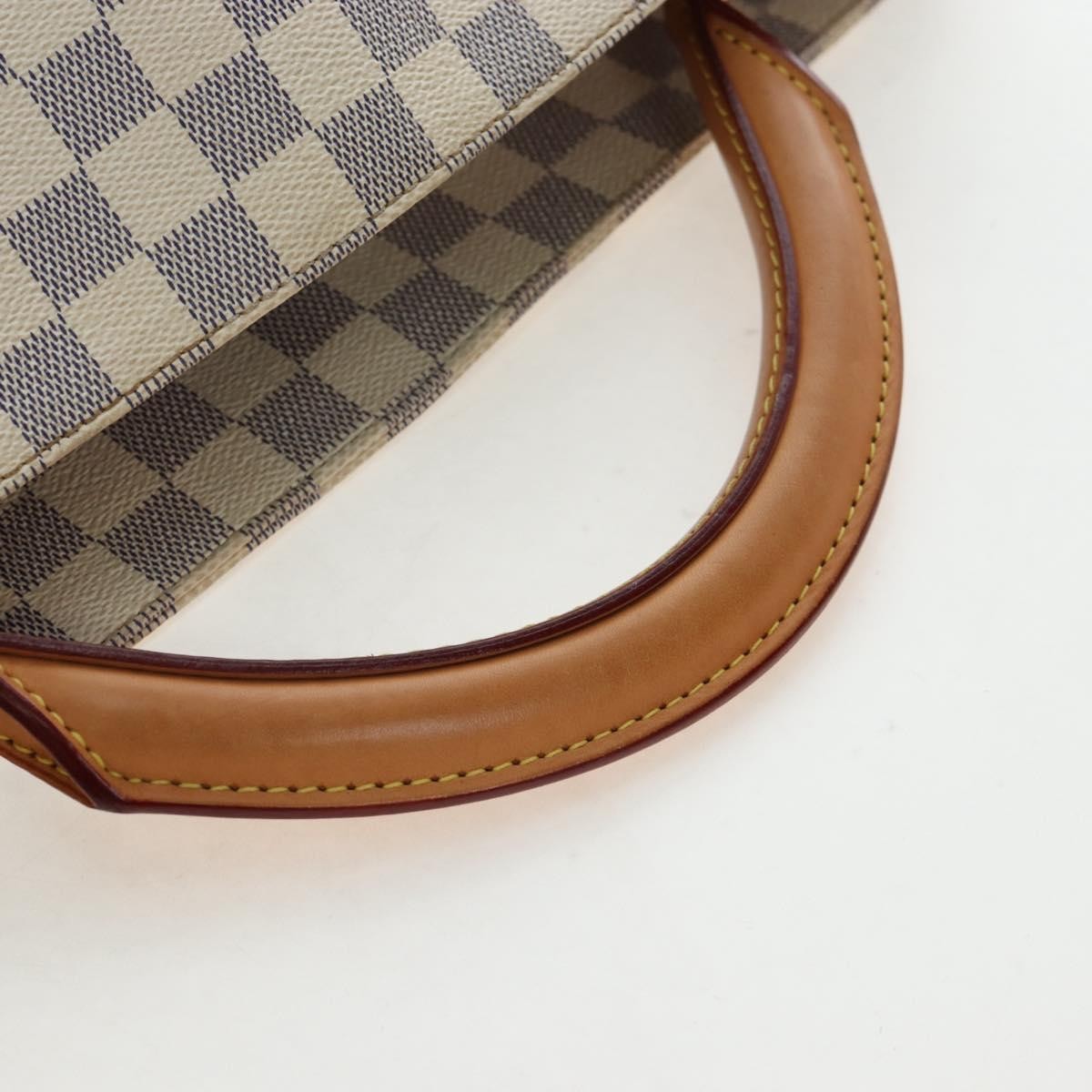 Louis Vuitton Soffi Damier Ebene White Canvas Handbag (Pre-Owned)