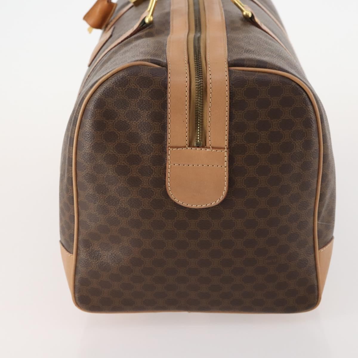 Celine Vintage Duffle Canvas And Leather Brown Canvas Travel Bag Bag (Pre-Owned)