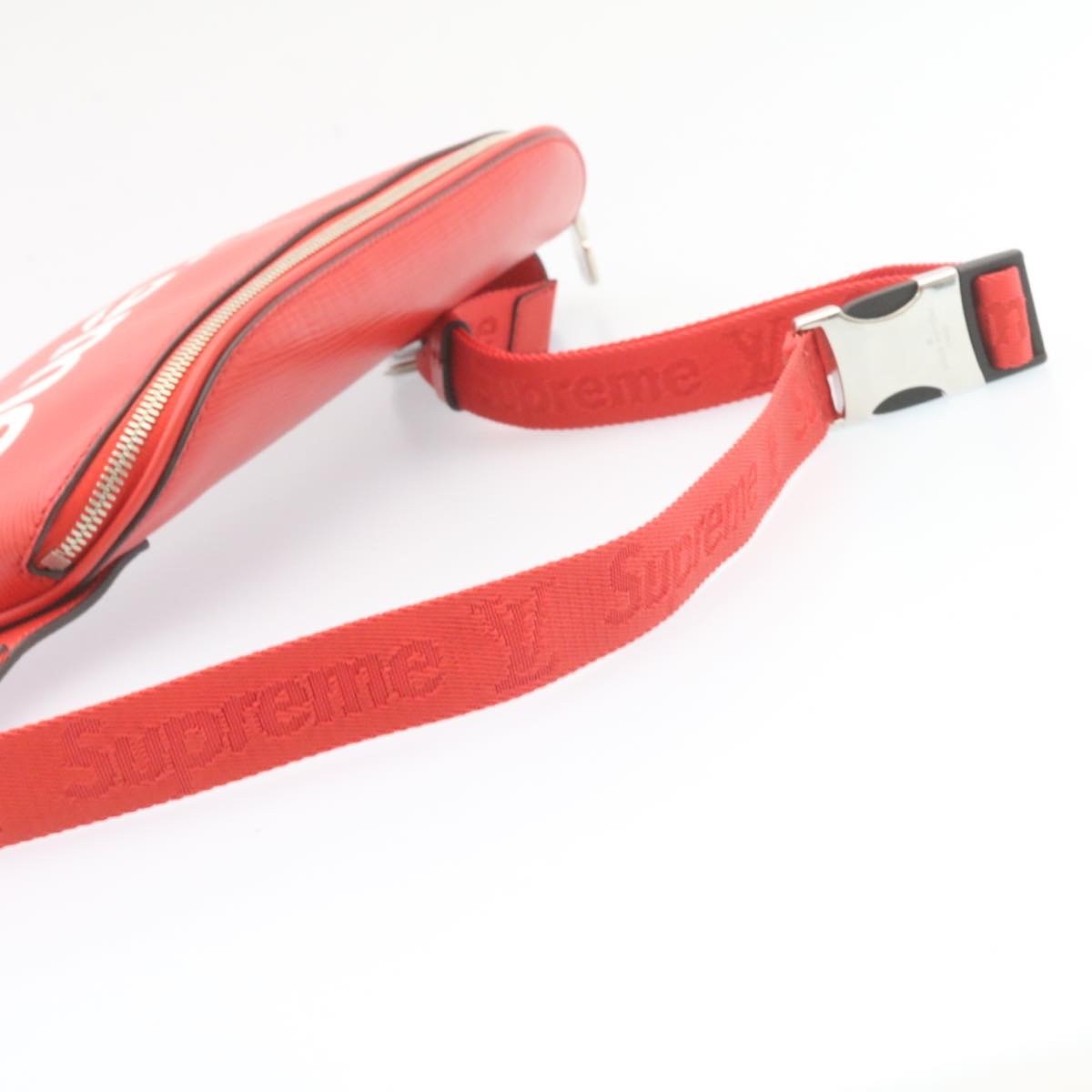 Louis Vuitton Louis Vuitton X Supreme Waist Epi Leather Red Leather Bag (Pre-Owned)