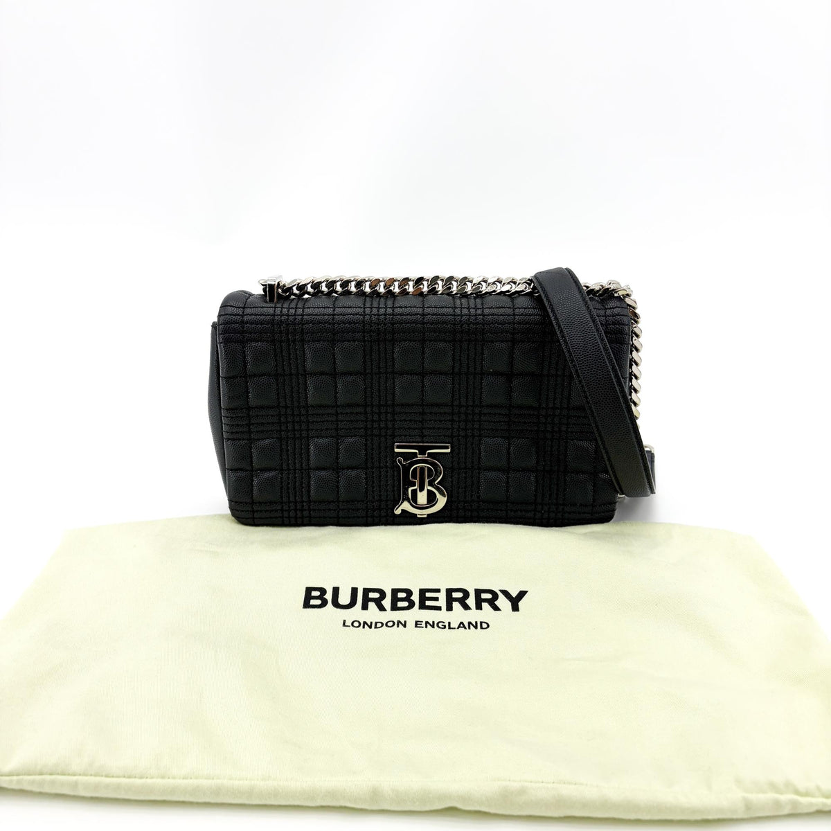 Burberry Lola Wallet On Chain Quilted Leather Black Calfskin Crossbody Bag Bag (Pre-Owned)