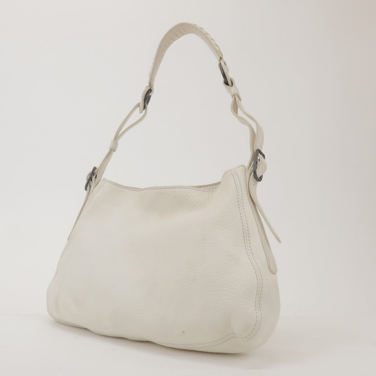 Bottega Veneta Shoulder Leather White Leather Shoulder Bag Bag (Pre-Owned)