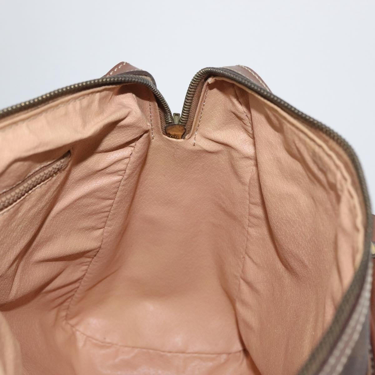 Celine Vintage Macadam Canvas And Leather Brown Canvas Handbag (Pre-Owned)