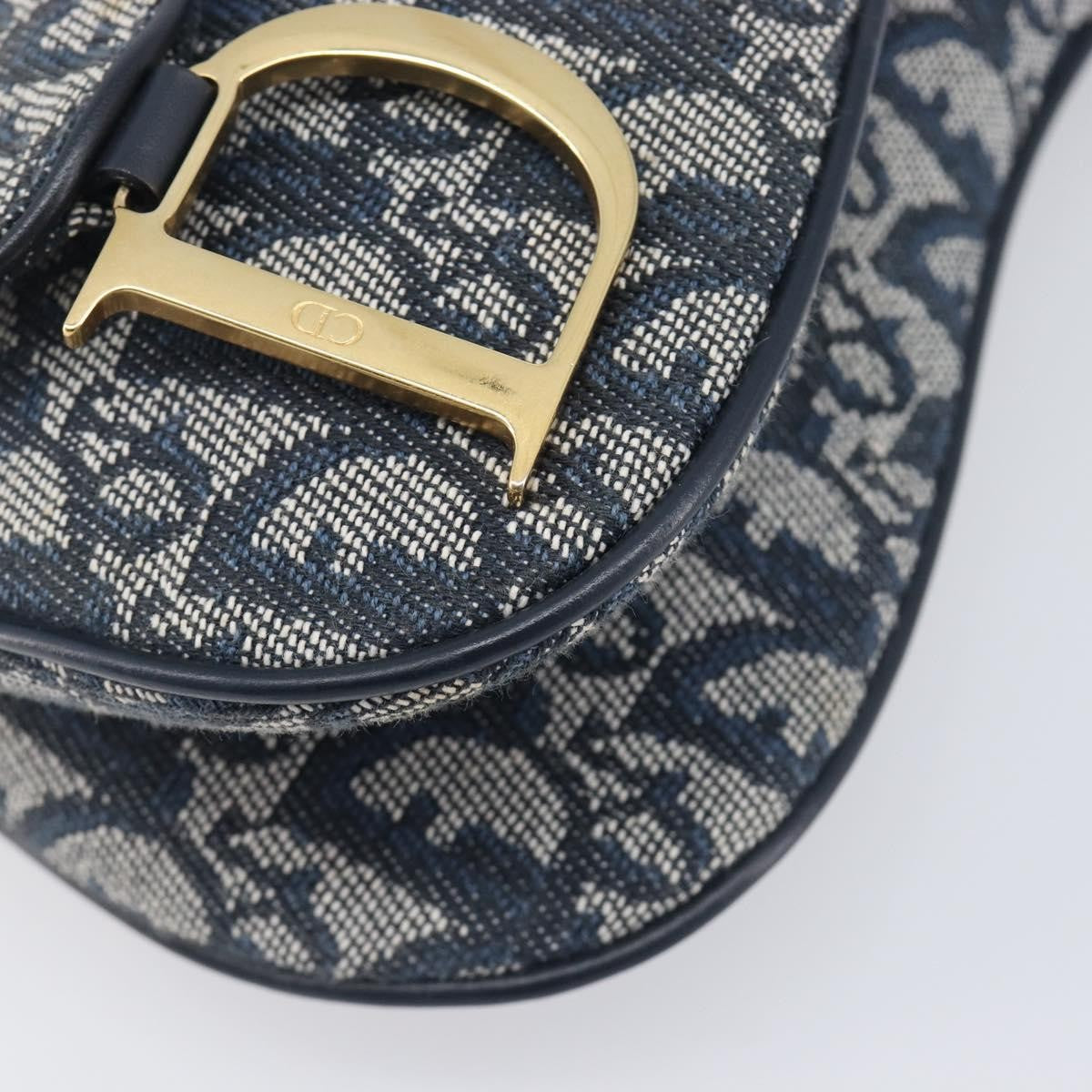 Christian Dior Saddle Messenger Oblique Canvas Navy Canvas Clutche & Pouche Bag (Pre-Owned)