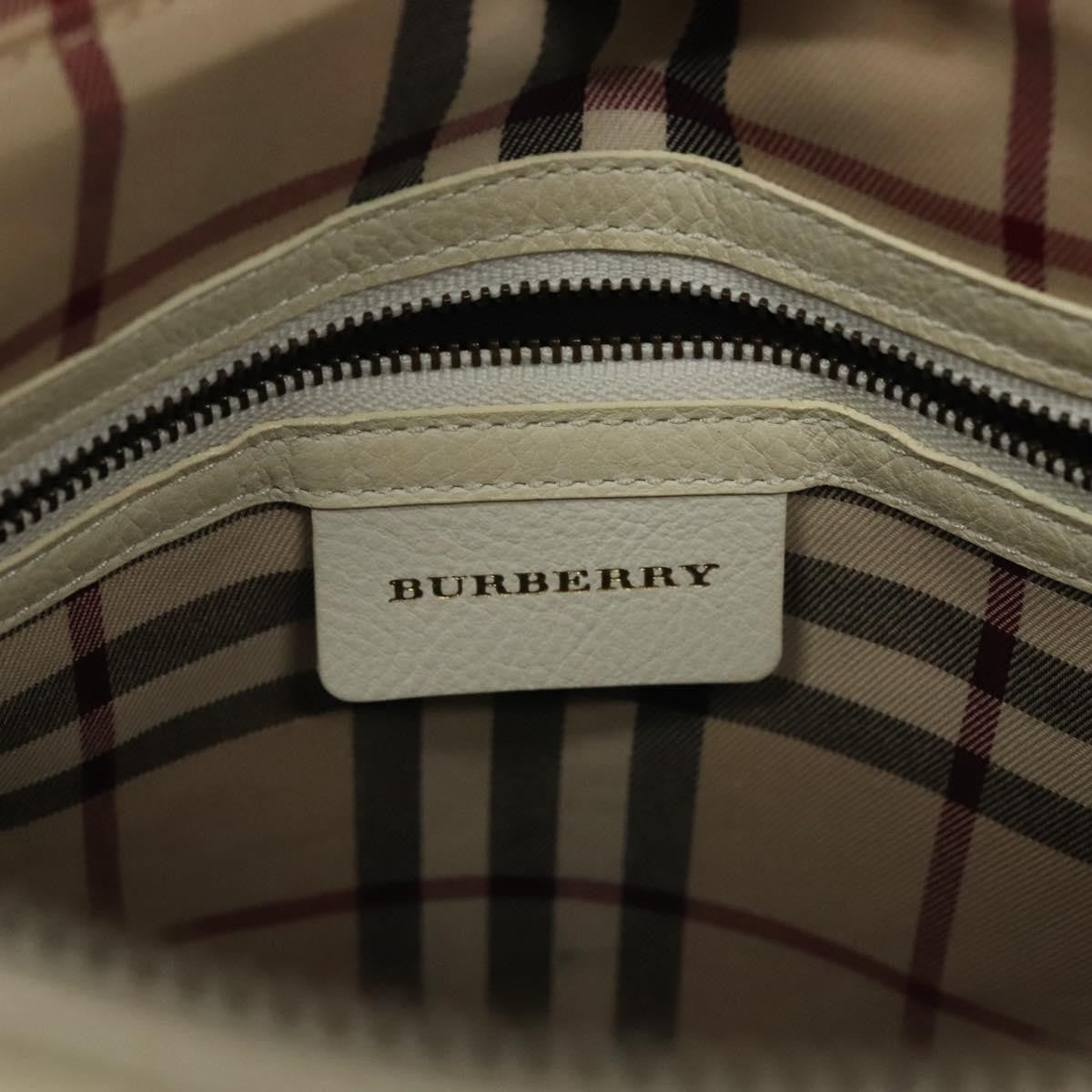 Burberry Vintage Tote Leather White Leather Tote Bag Bag (Pre-Owned)