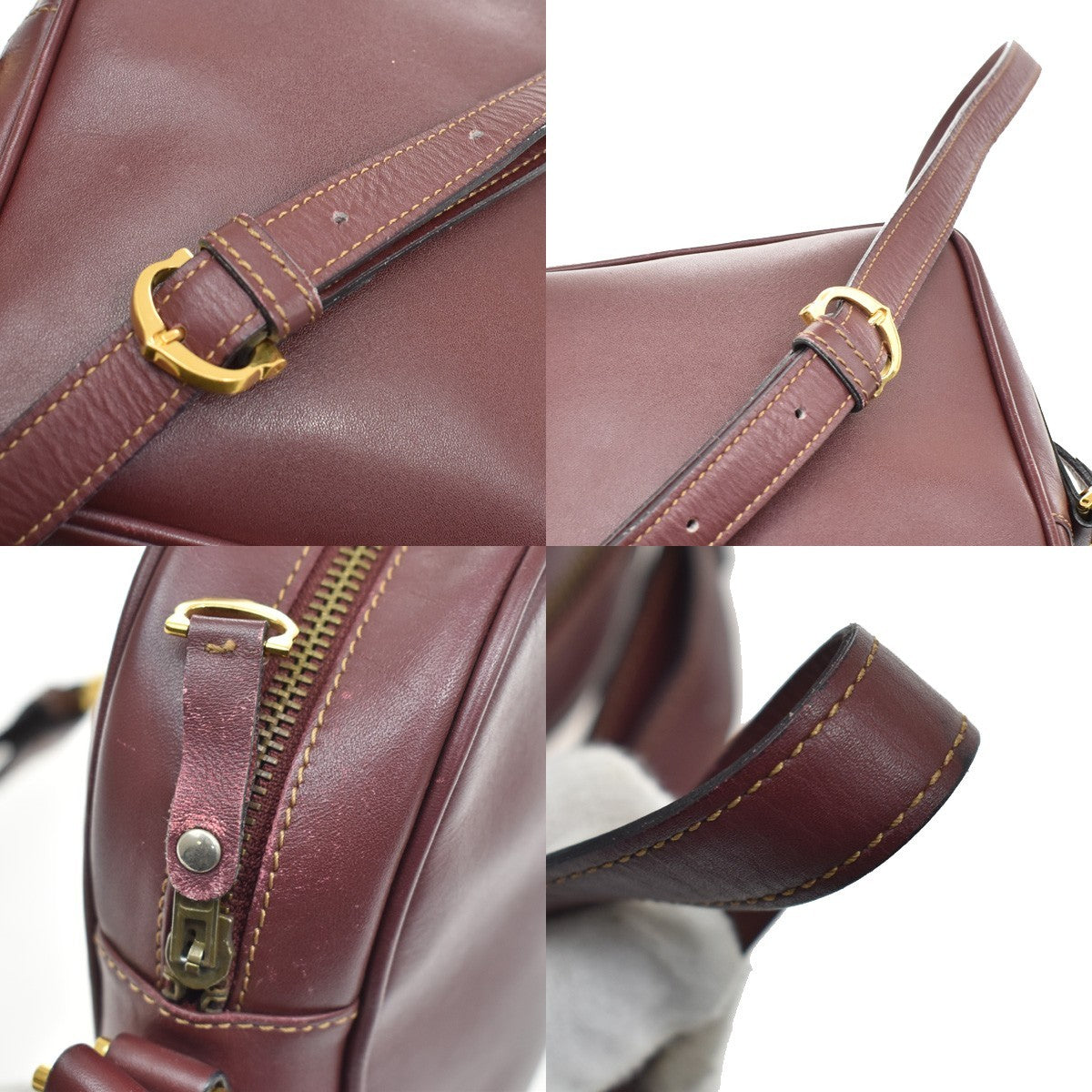 Cartier Must De Cartier Leather Red Leather Shoulder Bag Bag (Pre-Owned)
