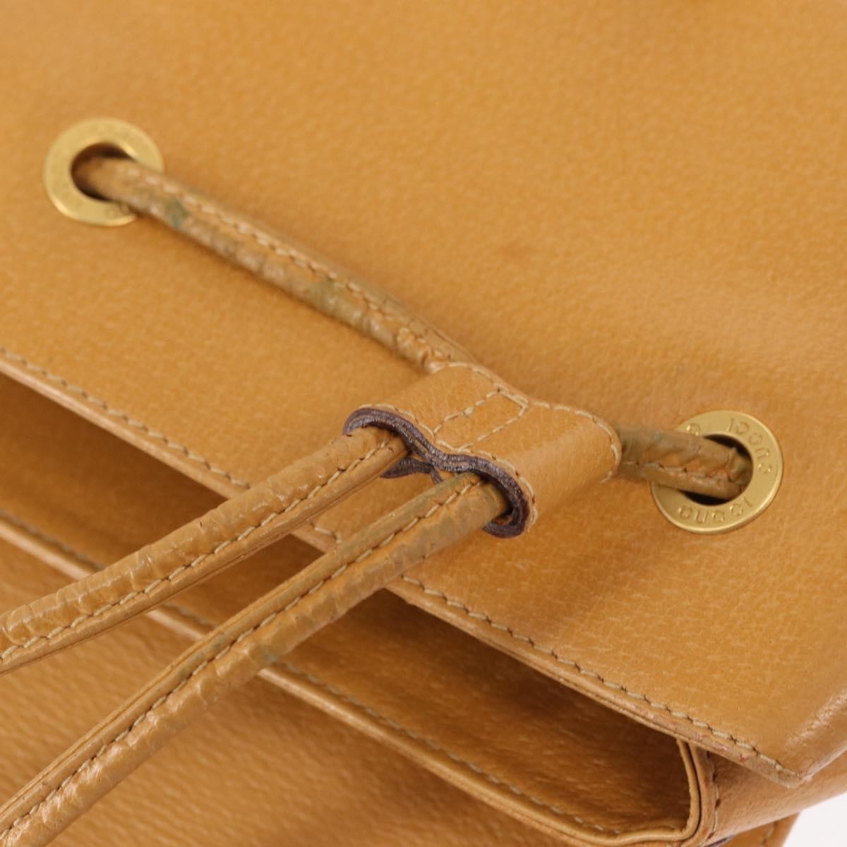 Gucci Vintage Bamboo Leather Brown Leather Backpack Bag (Pre-Owned)