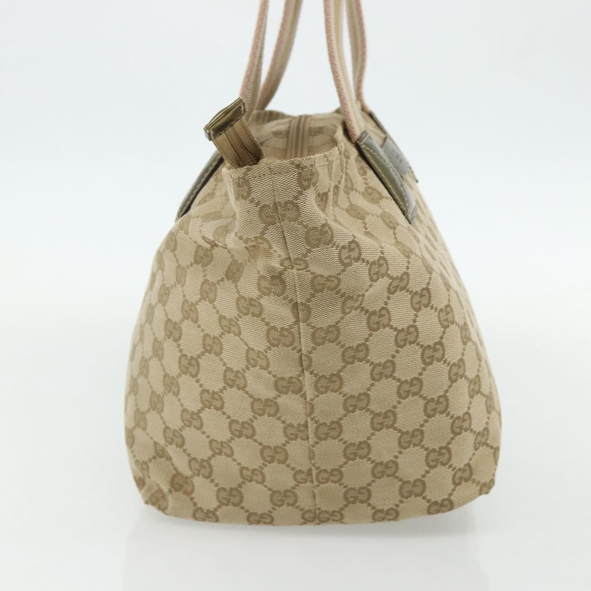 Gucci Web Zip Tote Gg Canvas And Leather Beige Canvas Tote Bag Bag (Pre-Owned)