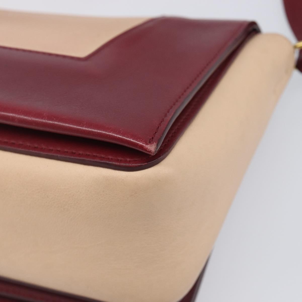 Celine Frame Leather Beige Leather Shoulder Bag Bag (Pre-Owned)