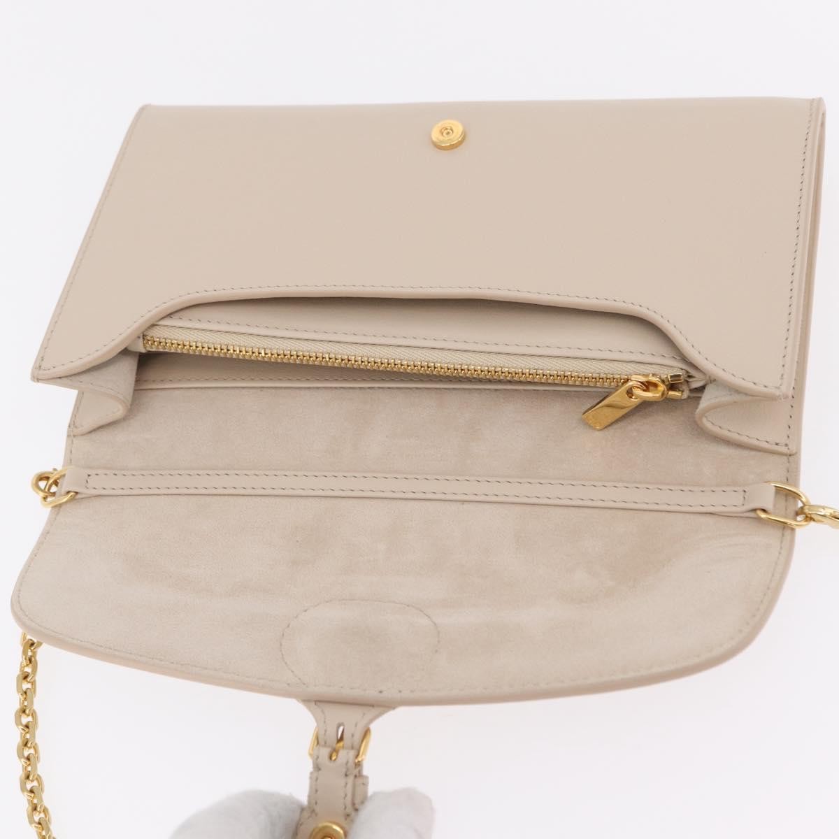 Christian Dior Bobby Flap Leather Beige Leather Shoulder Bag Bag (Pre-Owned)