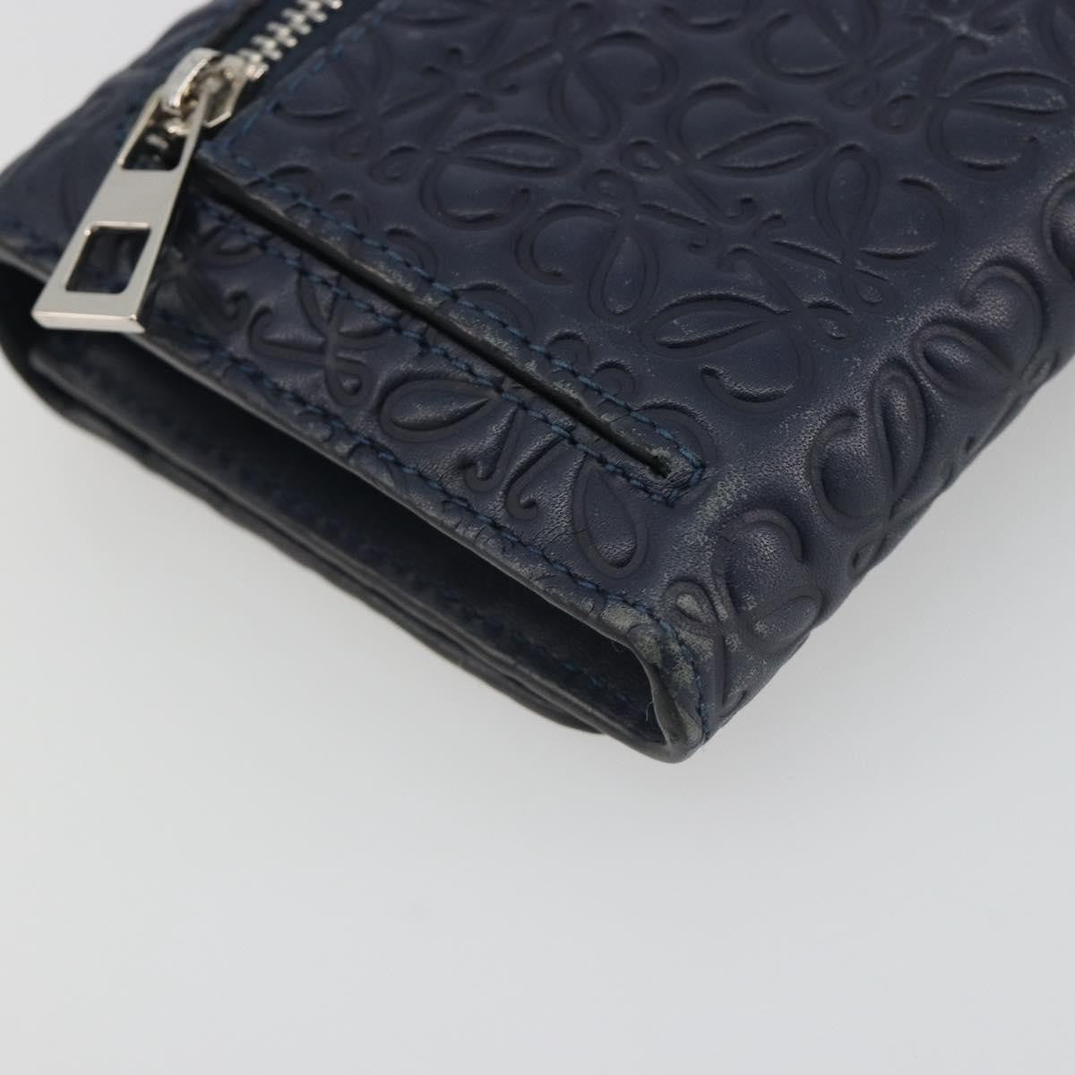 Loewe Anagram Leather Navy Leather Wallets Accessory (Pre-Owned)