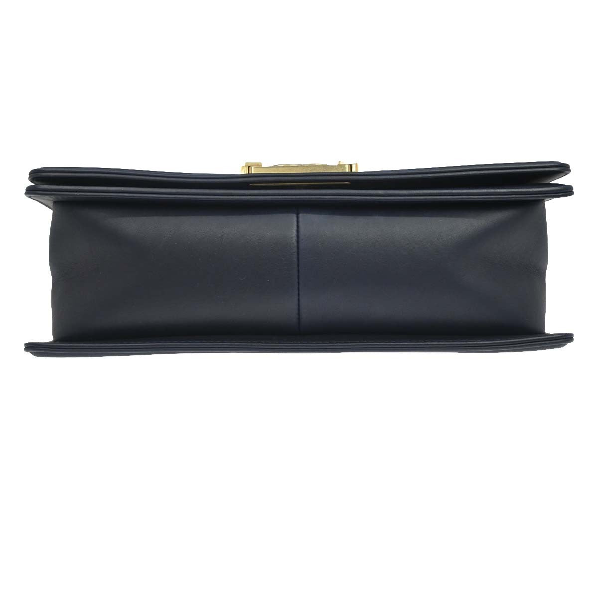 Chanel Boy Flap Chevron Caviar And Calfskin Navy Leather Shoulder Bag Bag (Pre-Owned)