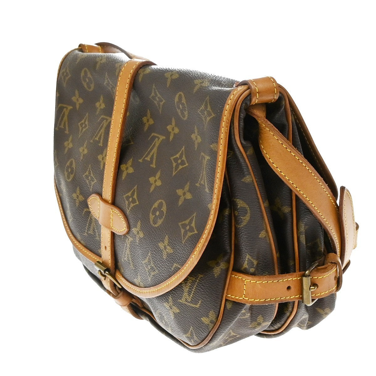 Louis Vuitton Saumur Monogram Canvas Brown Canvas Handbag (Pre-Owned)