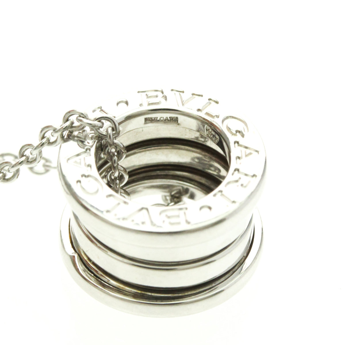 Bvlgari B.Zero1 Pendant 18K White Gold Silver White_Gold Necklace Jewelry (Pre-Owned)