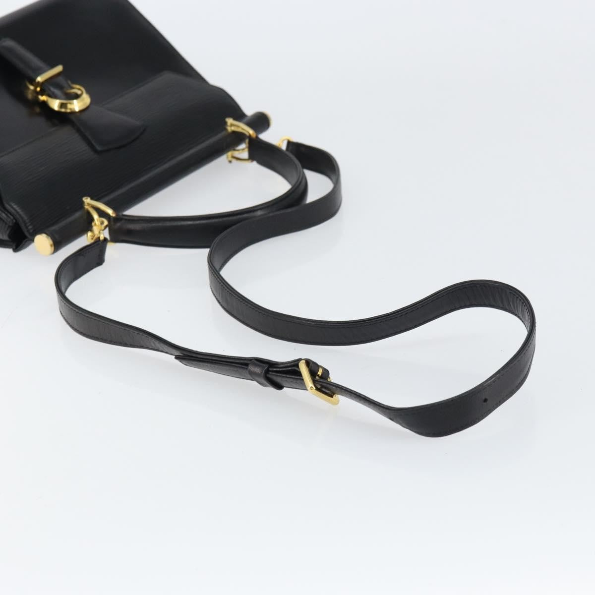 Valentino Garavani Vintage Leather Black Leather Handbag (Pre-Owned)