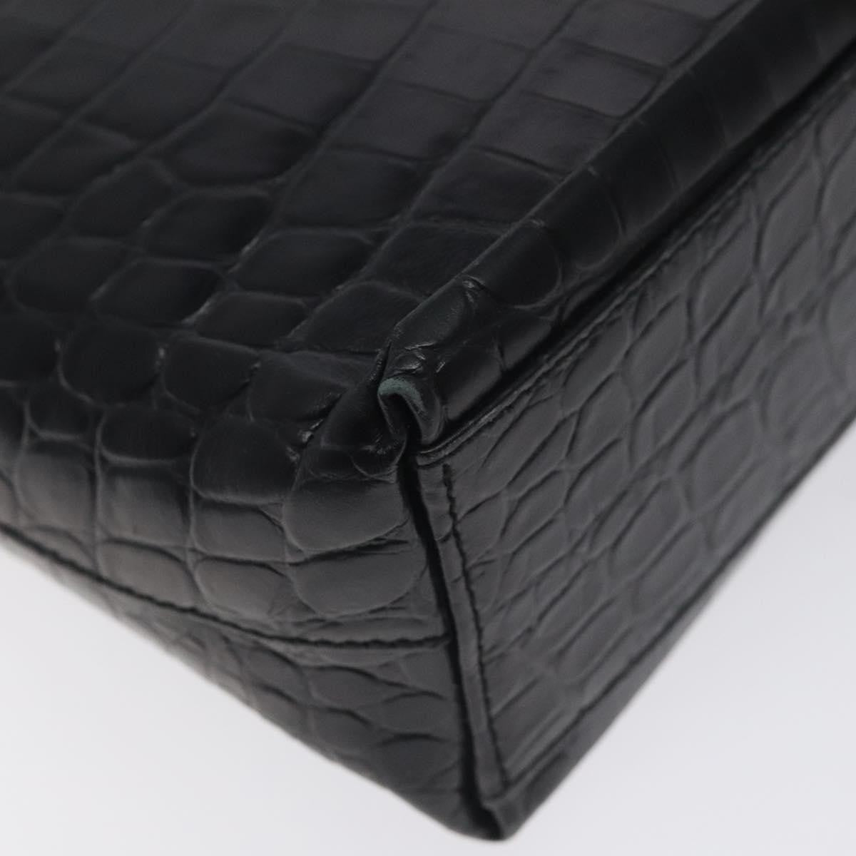 Salvatore Ferragamo Vara Leather Black Leather Shoulder Bag Bag (Pre-Owned)