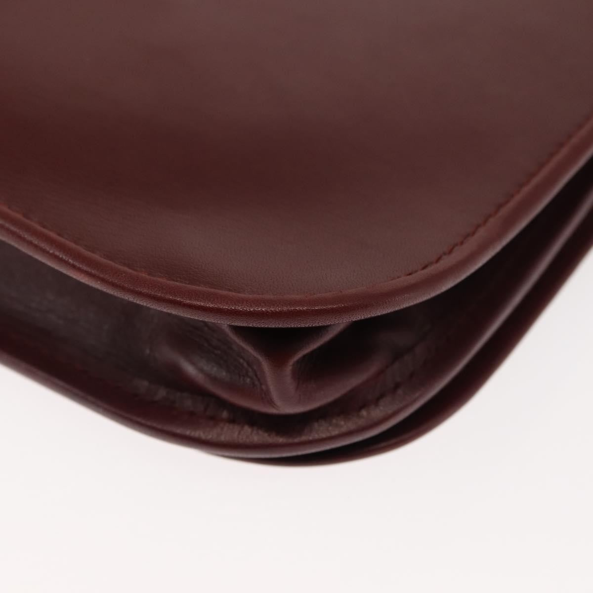 Cartier Must De Cartier Leather Burgundy Leather Shoulder Bag Bag (Pre-Owned)