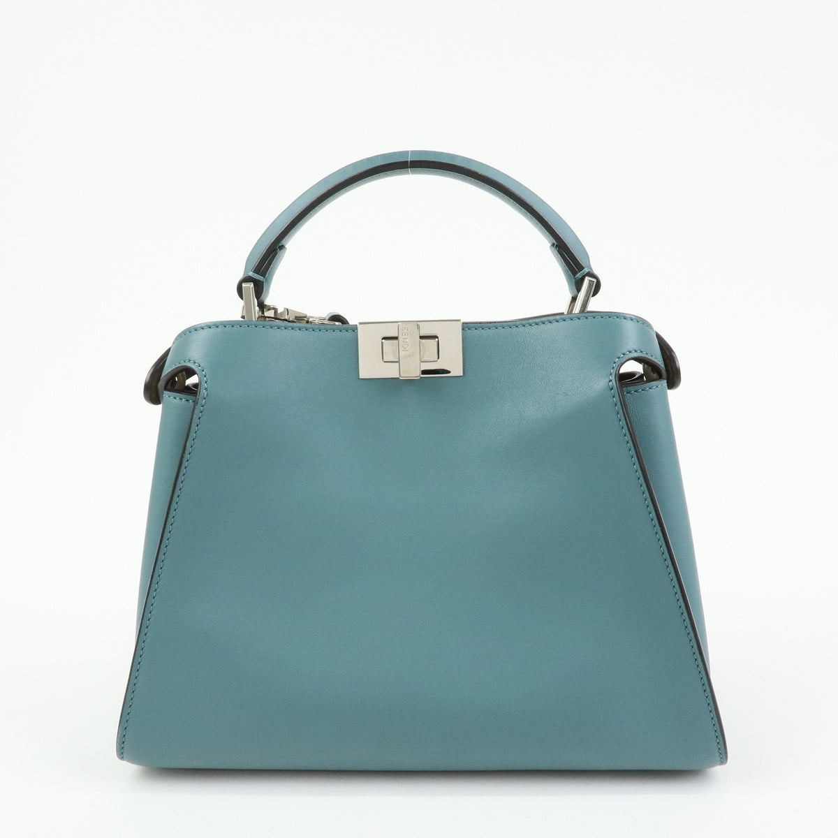 Fendi Peekaboo Essentially Leather Blue Leather Handbag (Pre-Owned)
