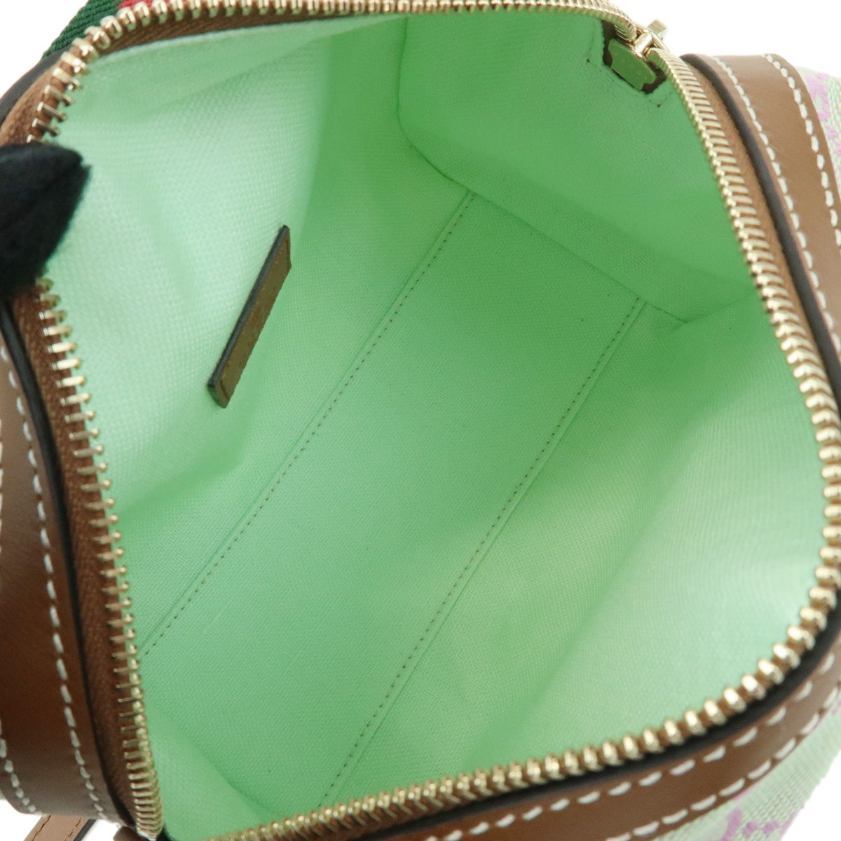 Gucci Web Boston Gg Canvas Green Canvas Handbag (Pre-Owned)