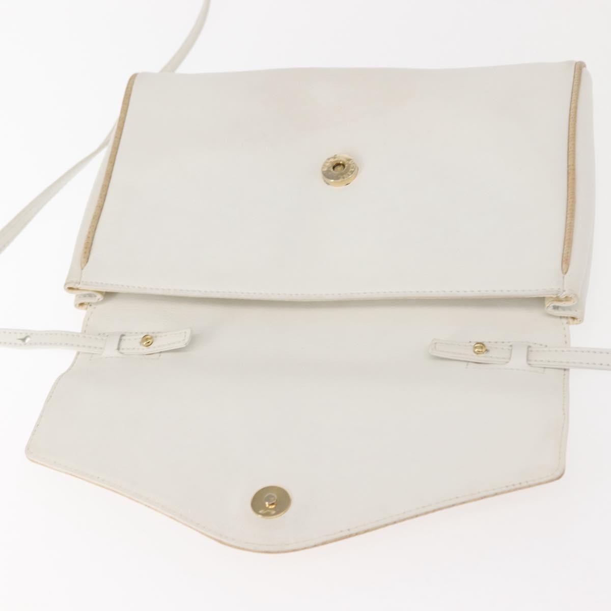Celine Shoulder Leather White Leather Shoulder Bag Bag (Pre-Owned)