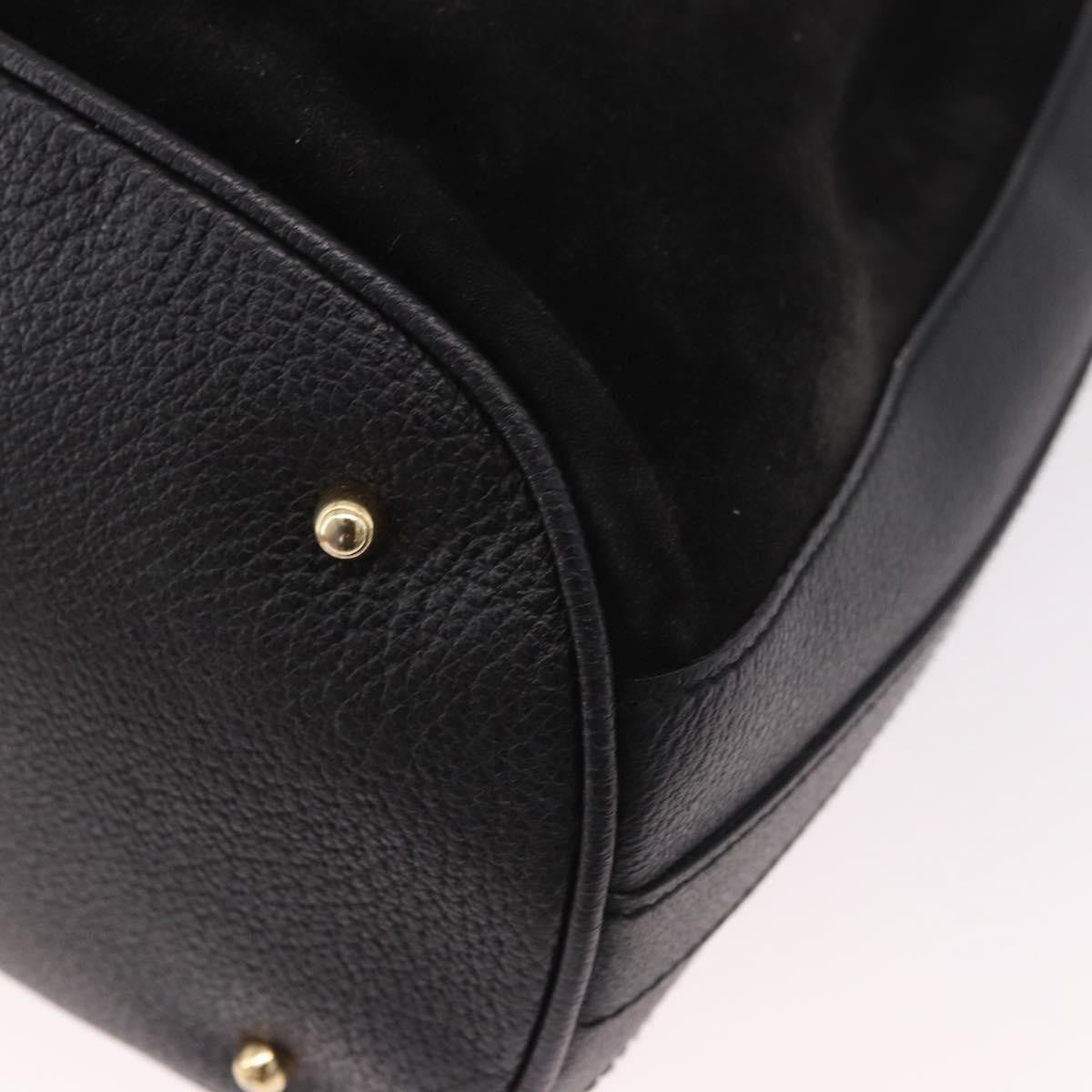 Gucci Vintage Bamboo Bucket Suede And Leather Black Suede Handbag (Pre-Owned)