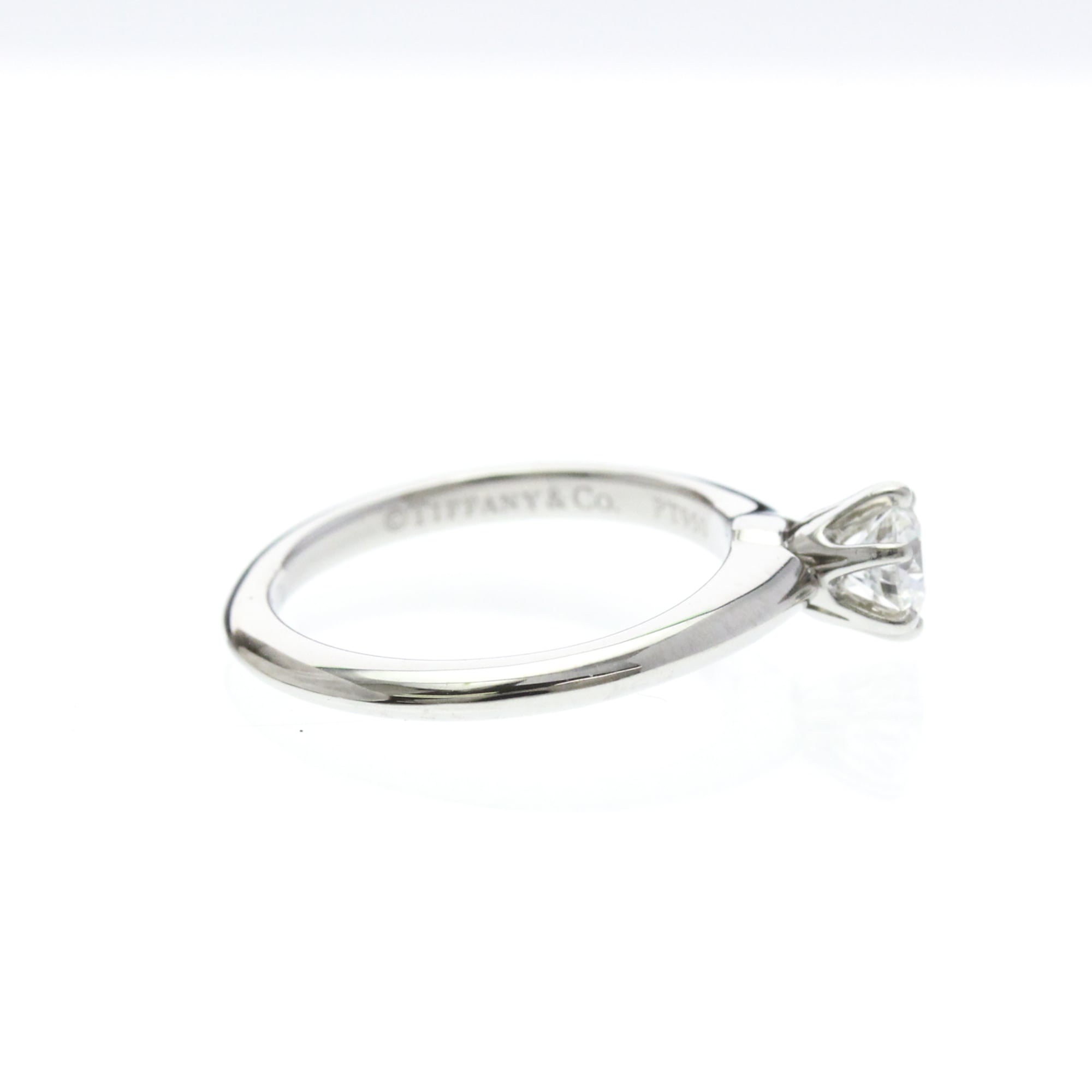 Tiffany & Co. Tiffany Setting Solitaire Platinum With Rbc Diamond Silver Platinum Ring Jewelry (Pre-Owned)