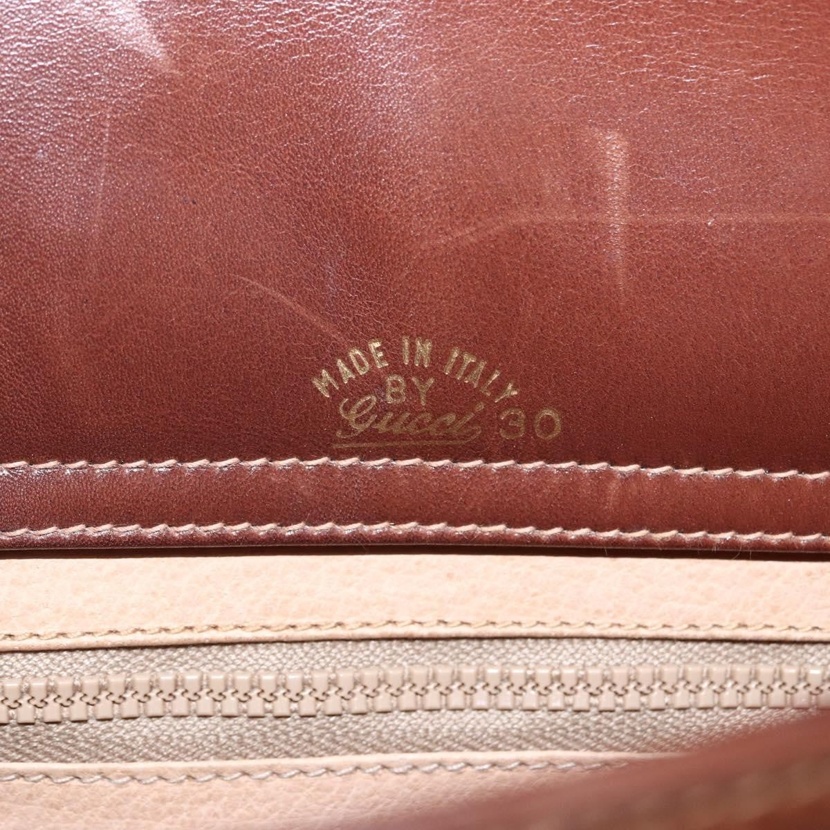 Gucci Sherry Line Shoulder Leather Brown Leather Shoulder Bag Bag (Pre-Owned)